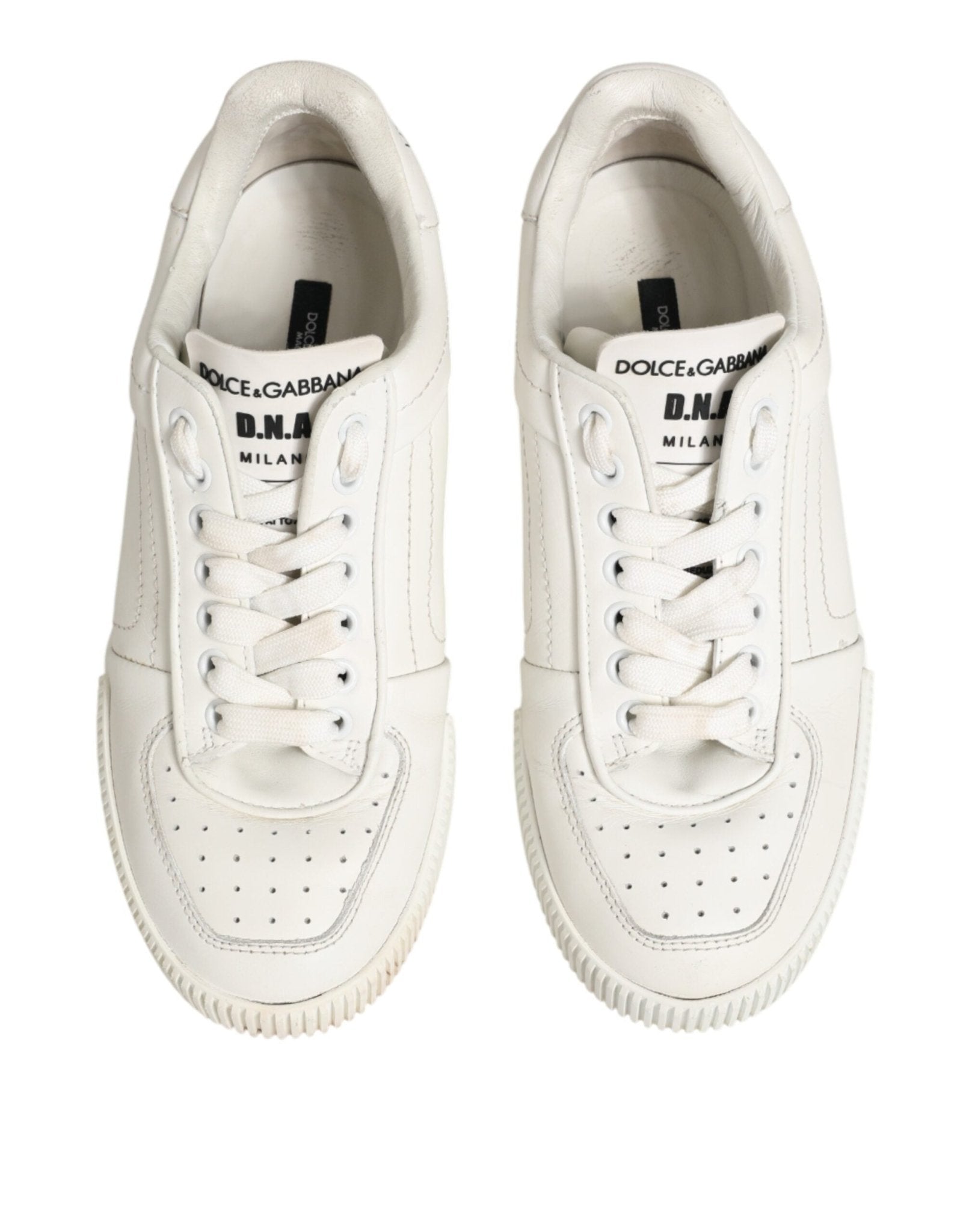 Dolce & Gabbana White Leather MIAMI Low Top Sneakers Shoes - RIMODA