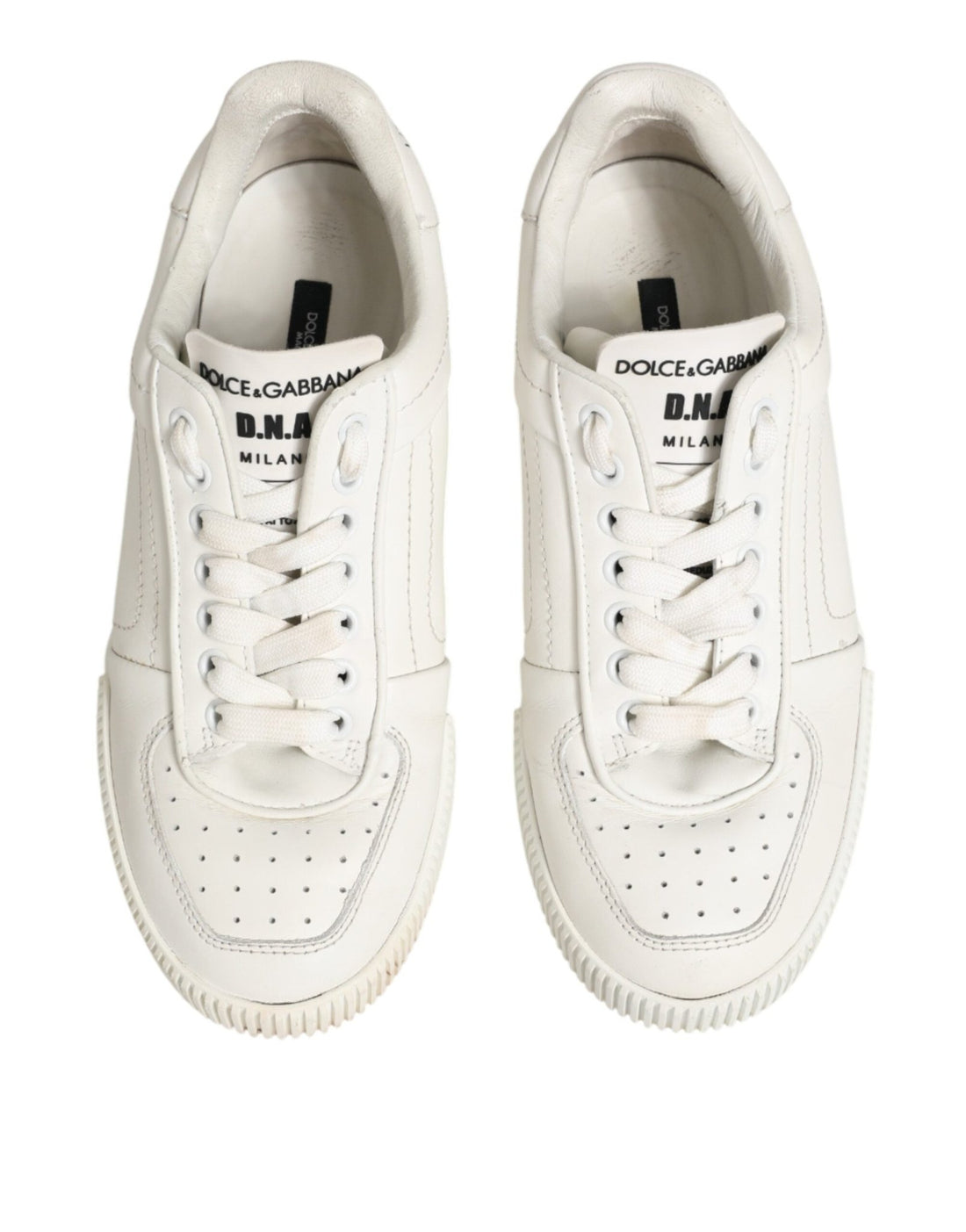 Dolce & Gabbana White Leather MIAMI Low Top Sneakers Shoes - RIMODA