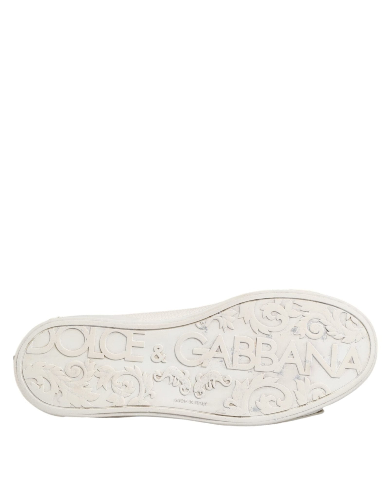 Dolce & Gabbana White Leather Mid Top Sneakers Shoes - RIMODA