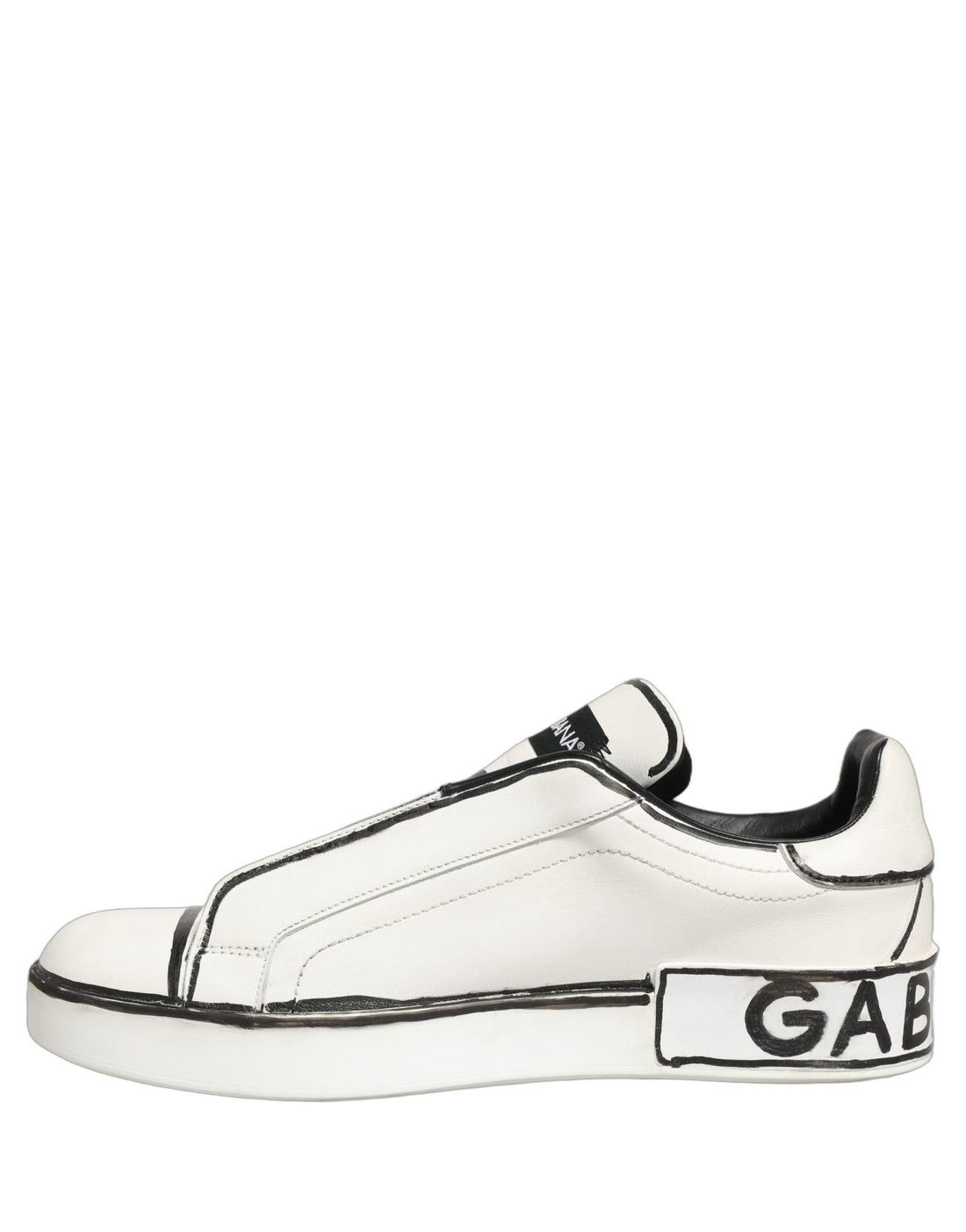 Dolce & Gabbana White Leather Portofino Low Top Sneakers Shoes - RIMODA