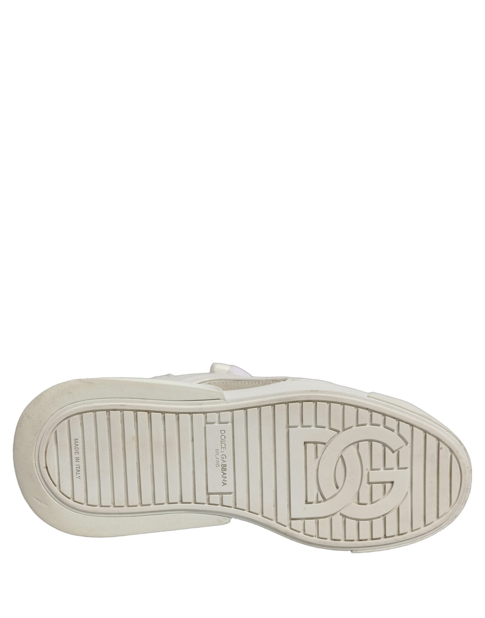 Dolce & Gabbana White Leather Portofino Space Sneakers Shoes - RIMODA