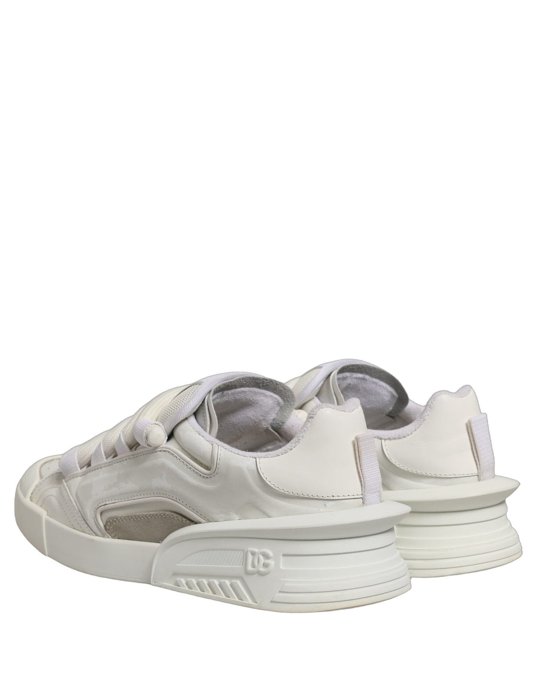 Dolce & Gabbana White Leather Portofino Space Sneakers Shoes - RIMODA