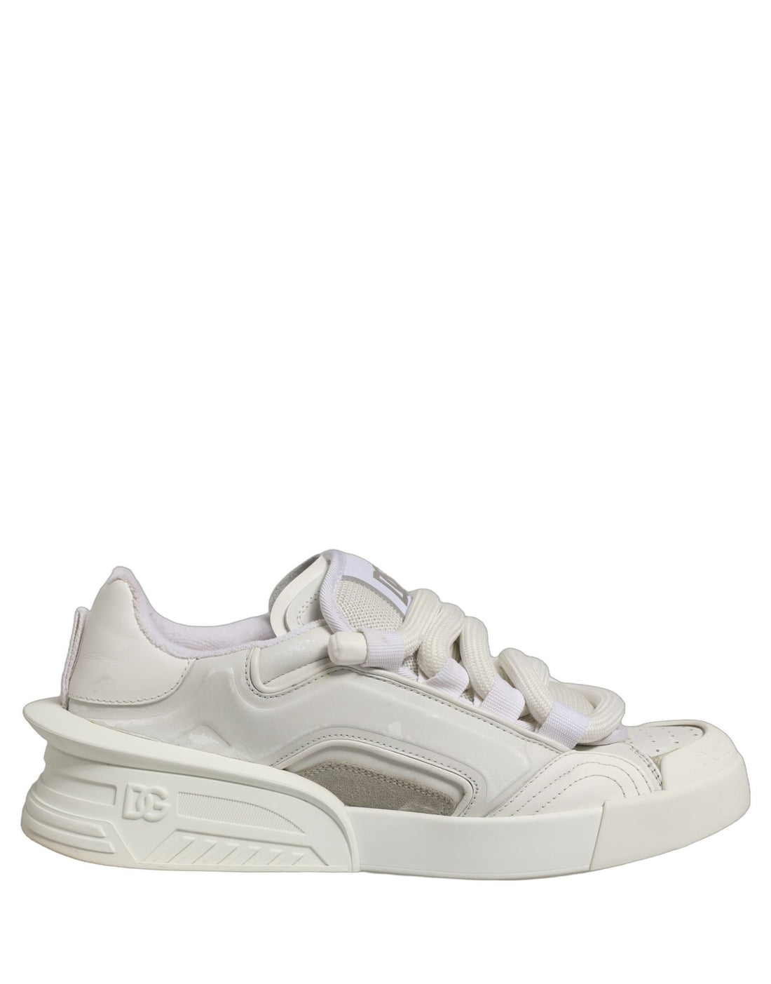 Dolce & Gabbana White Leather Portofino Space Sneakers Shoes - RIMODA