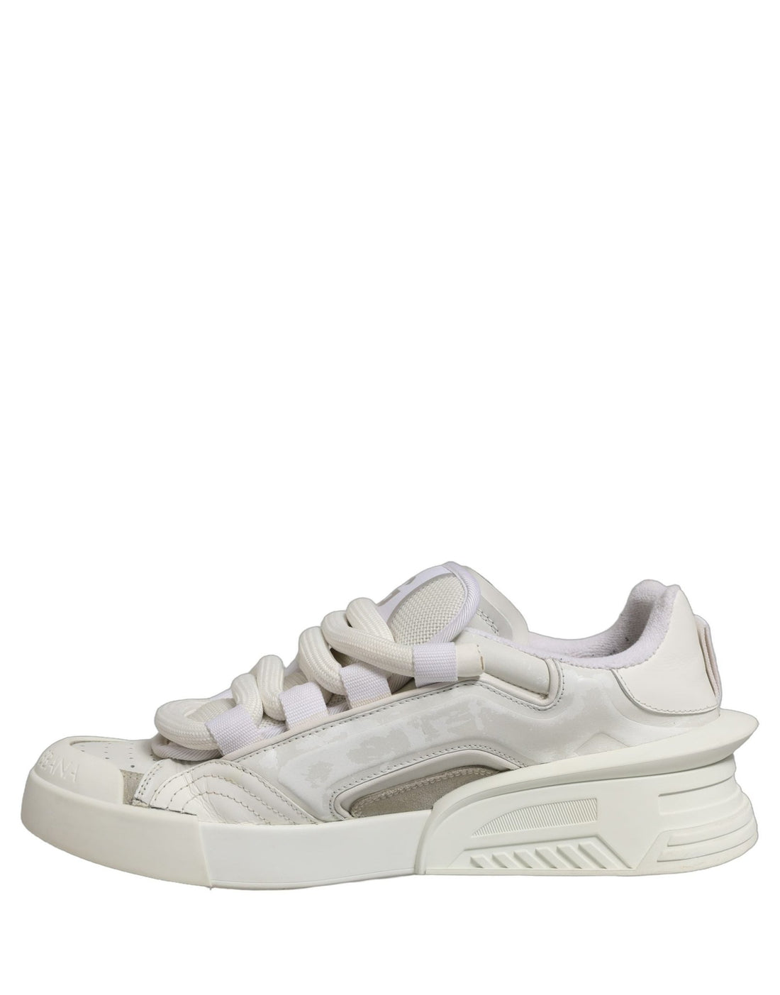 Dolce & Gabbana White Leather Portofino Space Sneakers Shoes - RIMODA