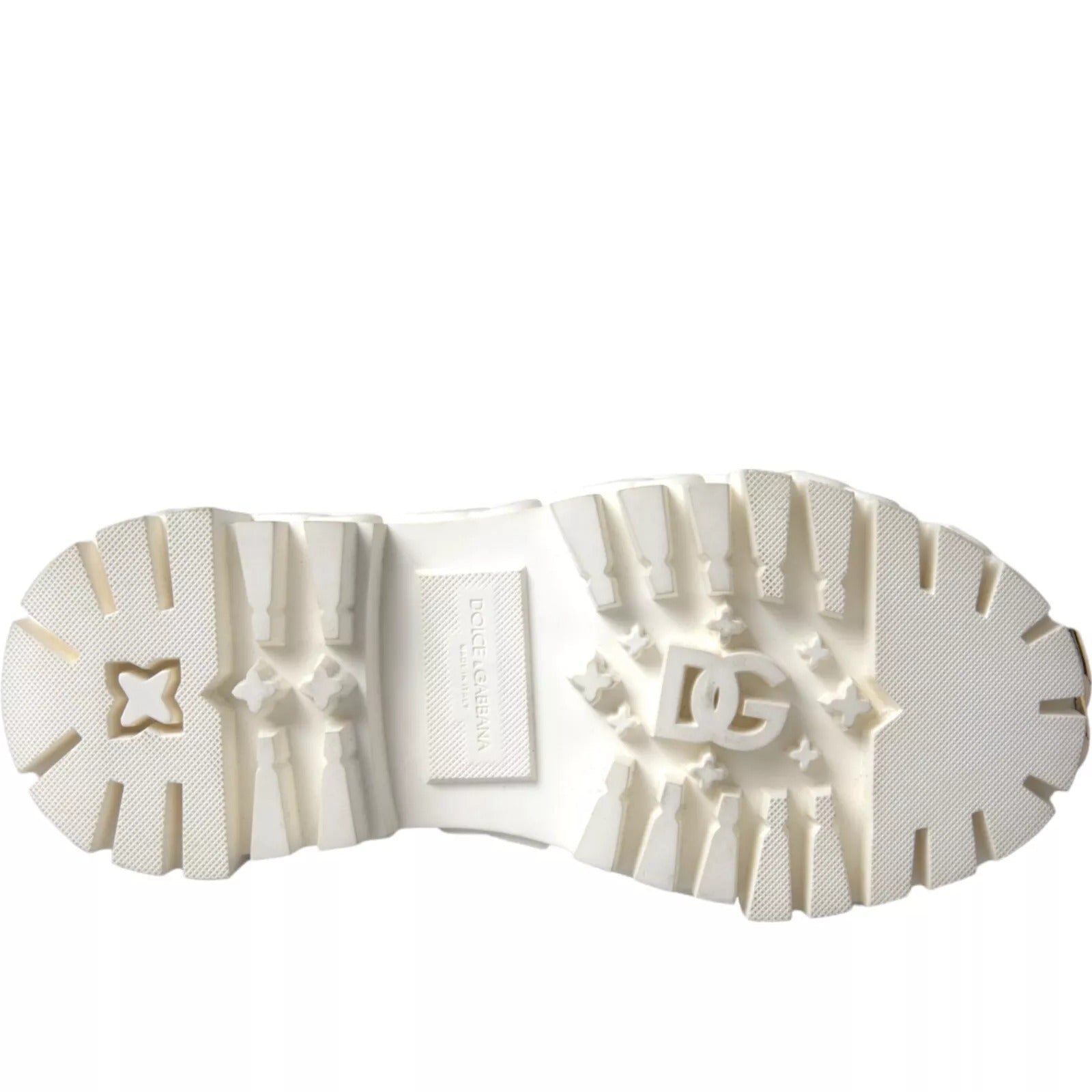 Dolce & Gabbana White Leather Rubber Logo Ankle Boots Shoes - RIMODA