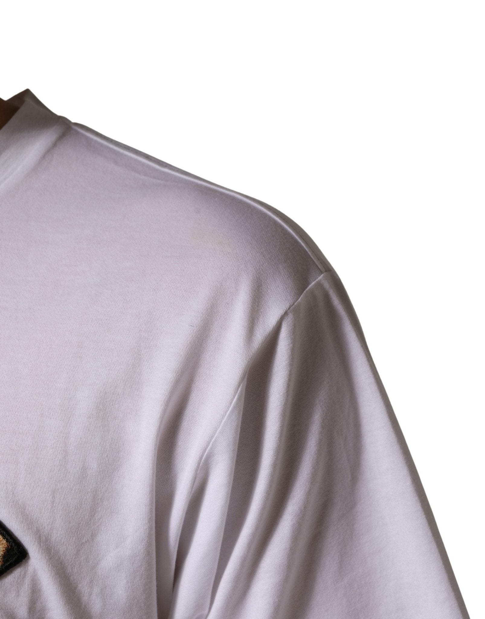 Dolce & Gabbana White Leopard Print DG Logo MenCotton T-shirt - RIMODA