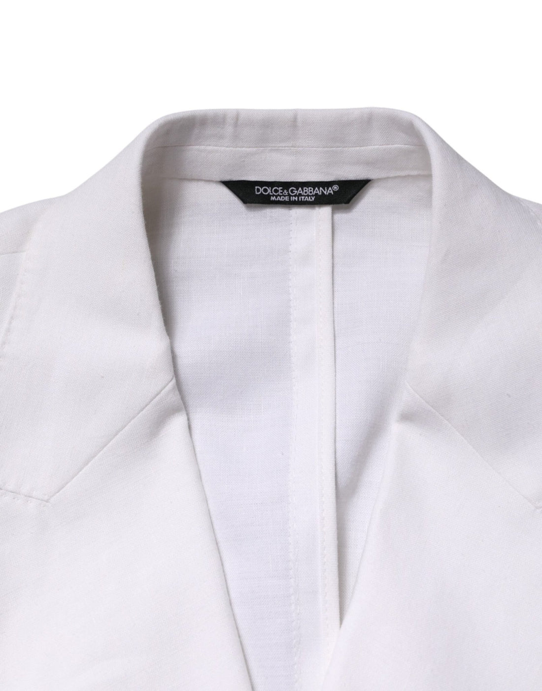 Dolce & Gabbana White Linen Double Breasted 2 Button Blazer - RIMODA