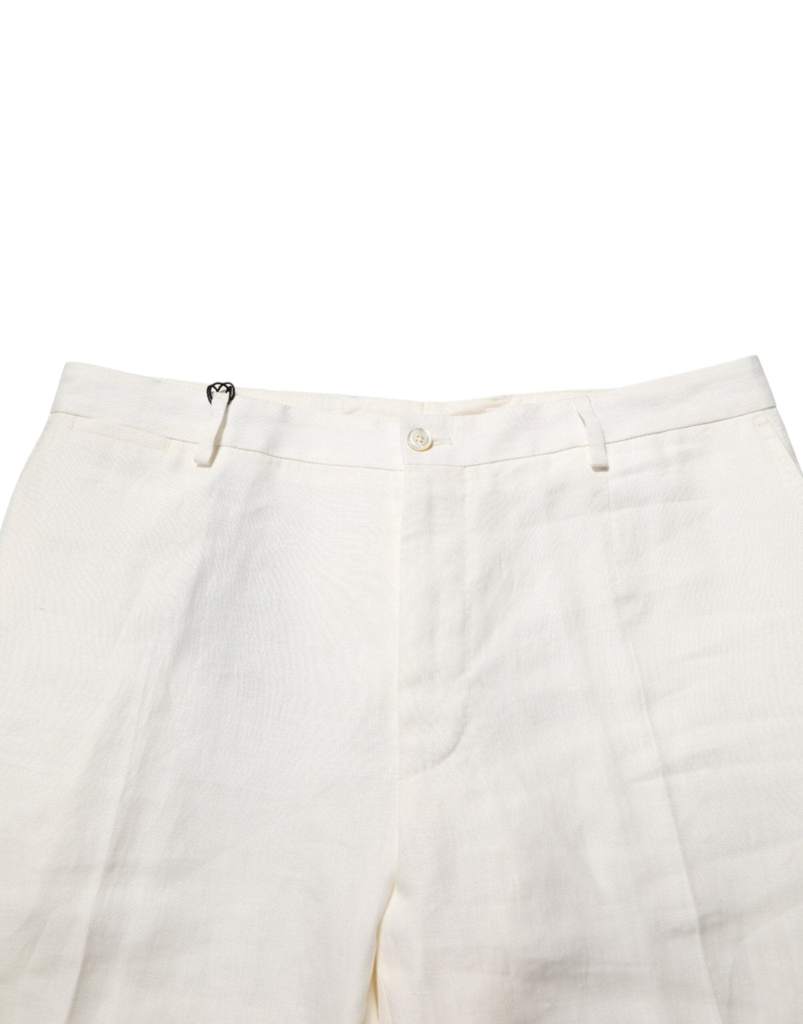 Dolce & Gabbana White Linen Formal Dress Men Trouser Pants - RIMODA
