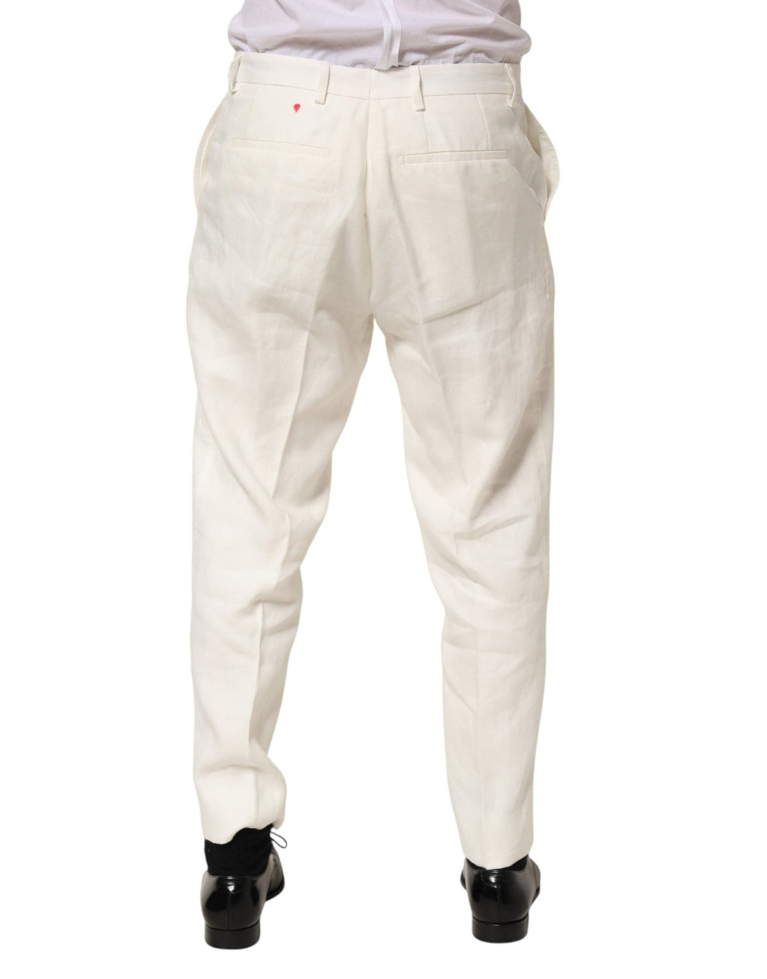 Dolce & Gabbana White Linen Formal Dress Men Trouser Pants - RIMODA