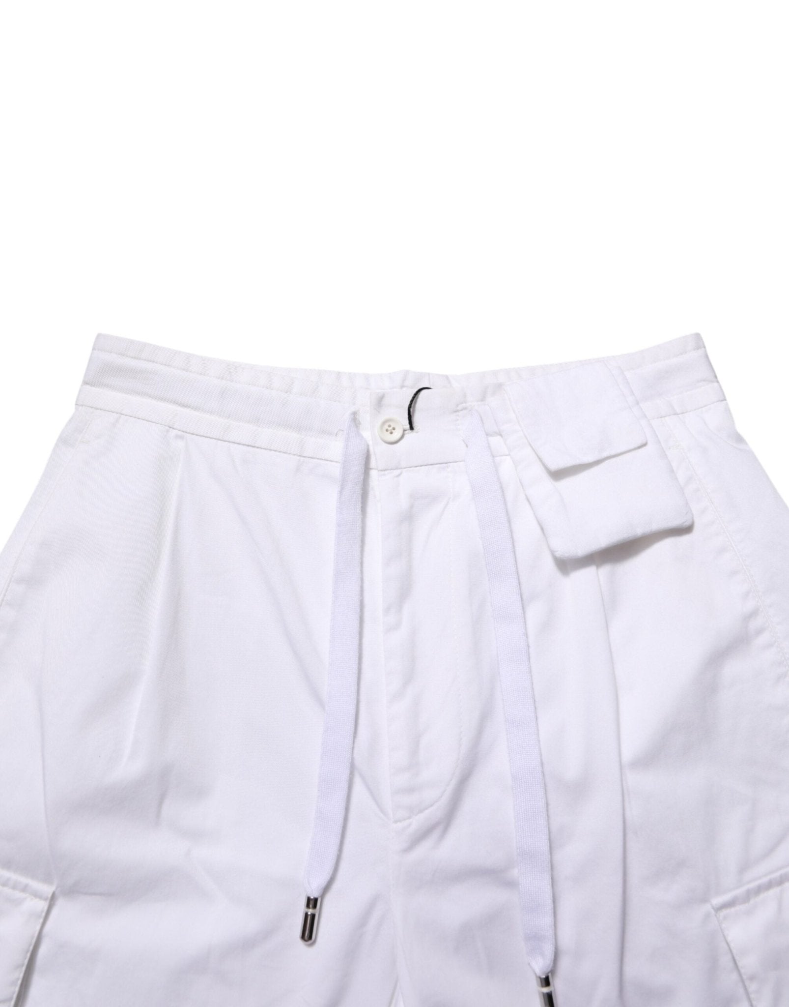 Dolce & Gabbana White Linen Straight Cargo Men Trouser Pants - RIMODA