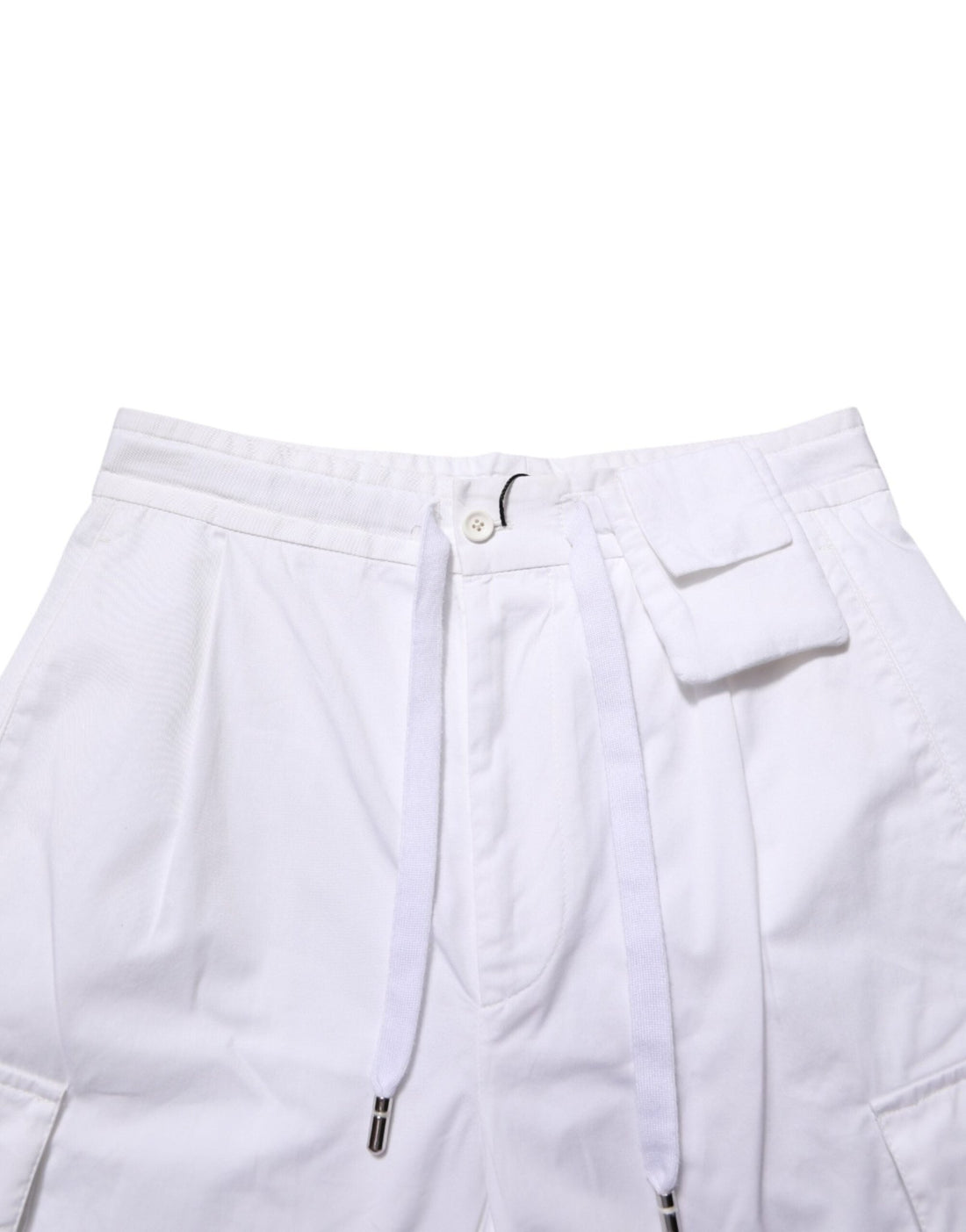 Dolce & Gabbana White Linen Straight Cargo Men Trouser Pants - RIMODA