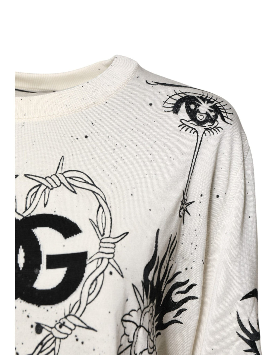 Dolce & Gabbana White Logo Angel Print Women Pullover Sweater - RIMODA