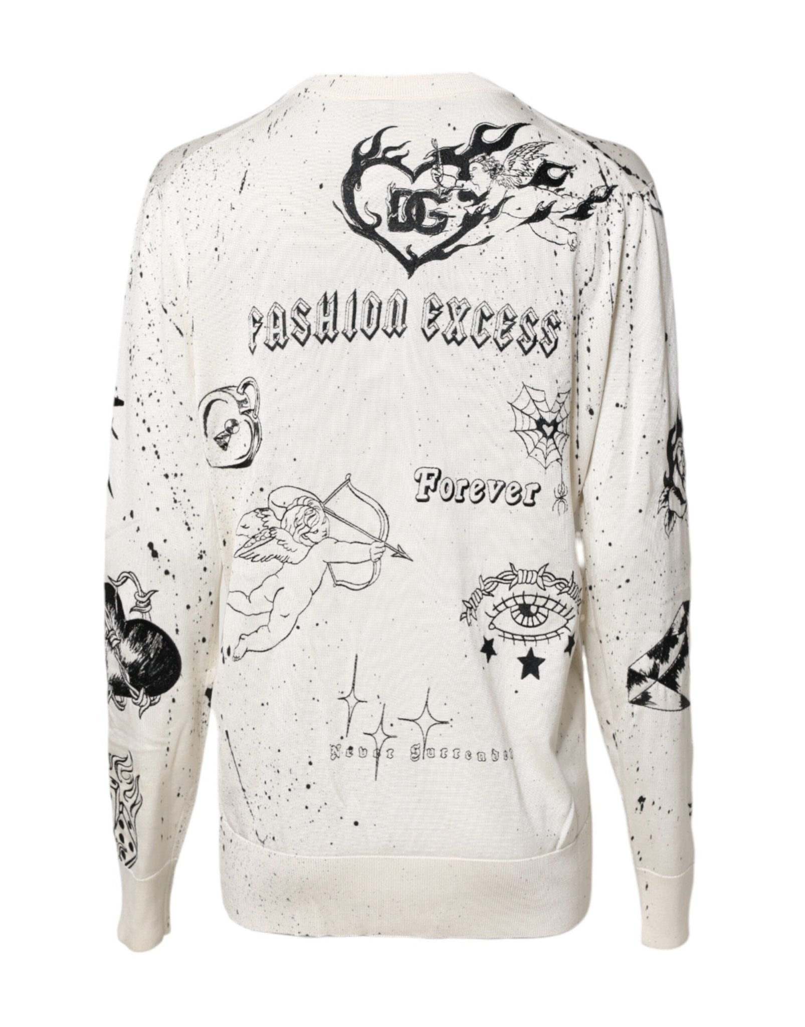 Dolce & Gabbana White Logo Angel Print Women Pullover Sweater - RIMODA