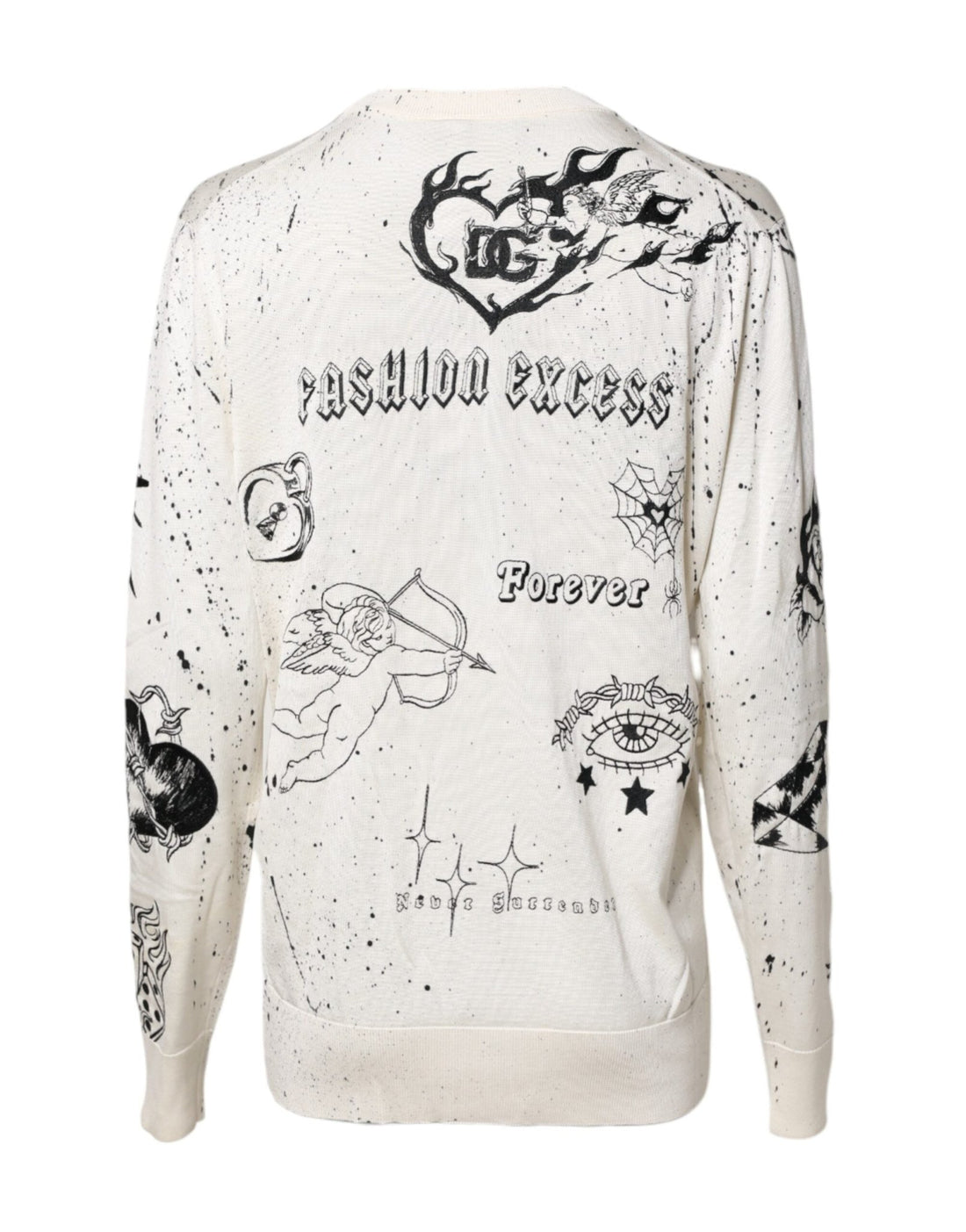 Dolce & Gabbana White Logo Angel Print Women Pullover Sweater - RIMODA