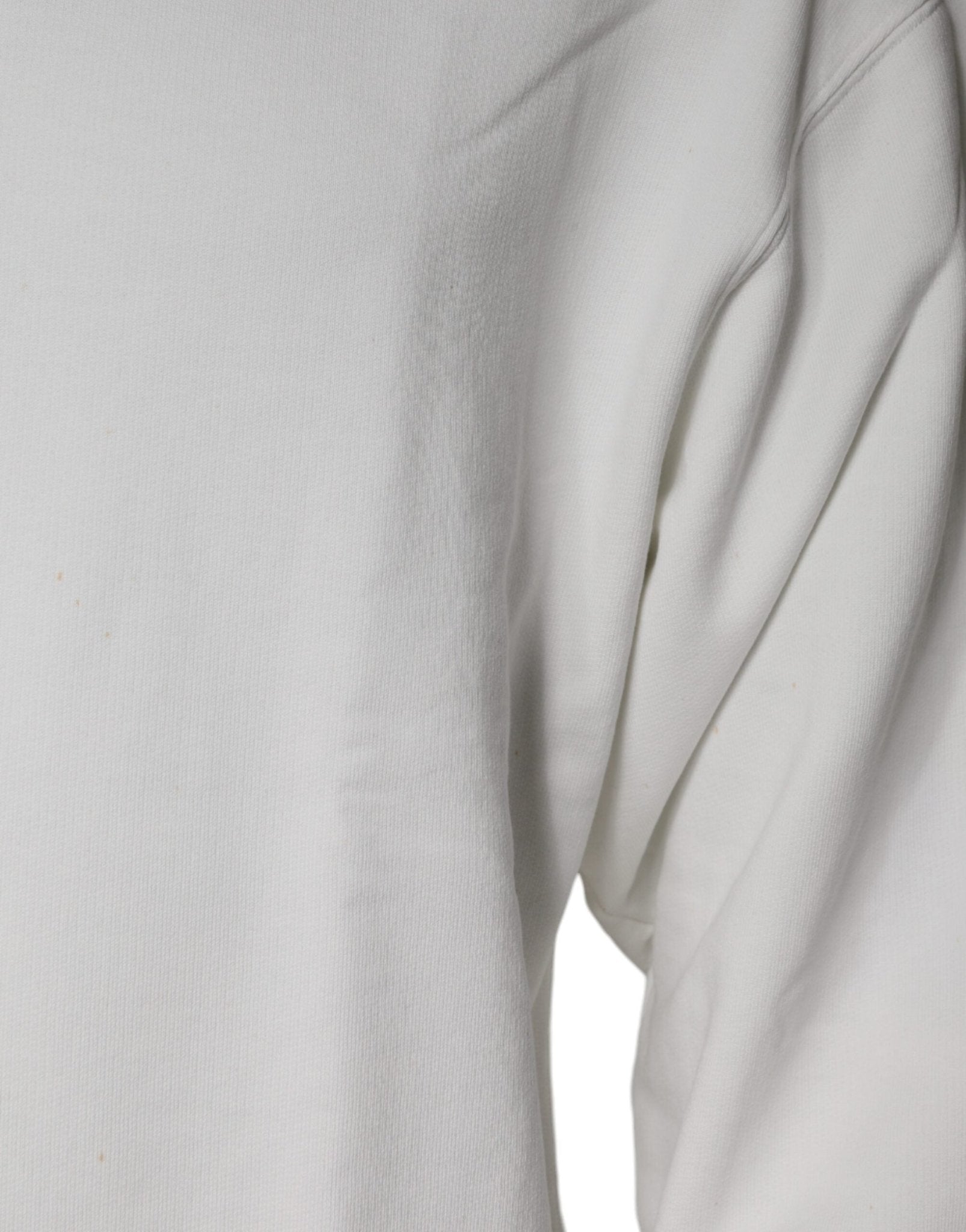 Dolce & Gabbana White Logo Cotton Crew Neck Pullover Sweater - RIMODA