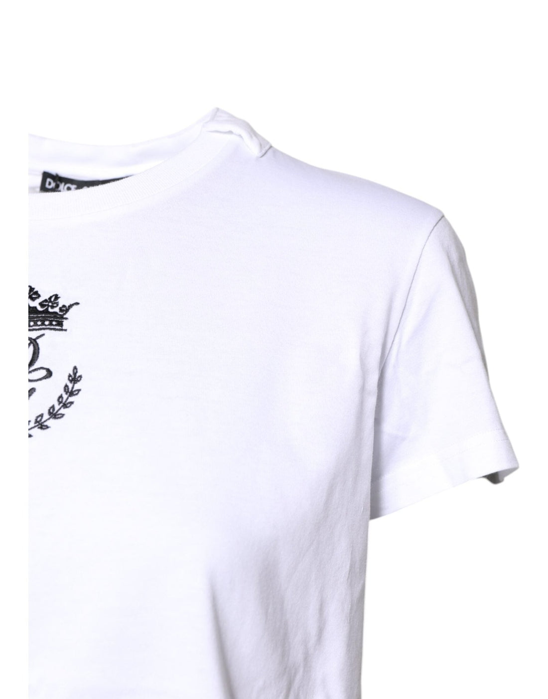 Dolce & Gabbana White Logo Crown Cotton Crew Neck T-shirt - RIMODA