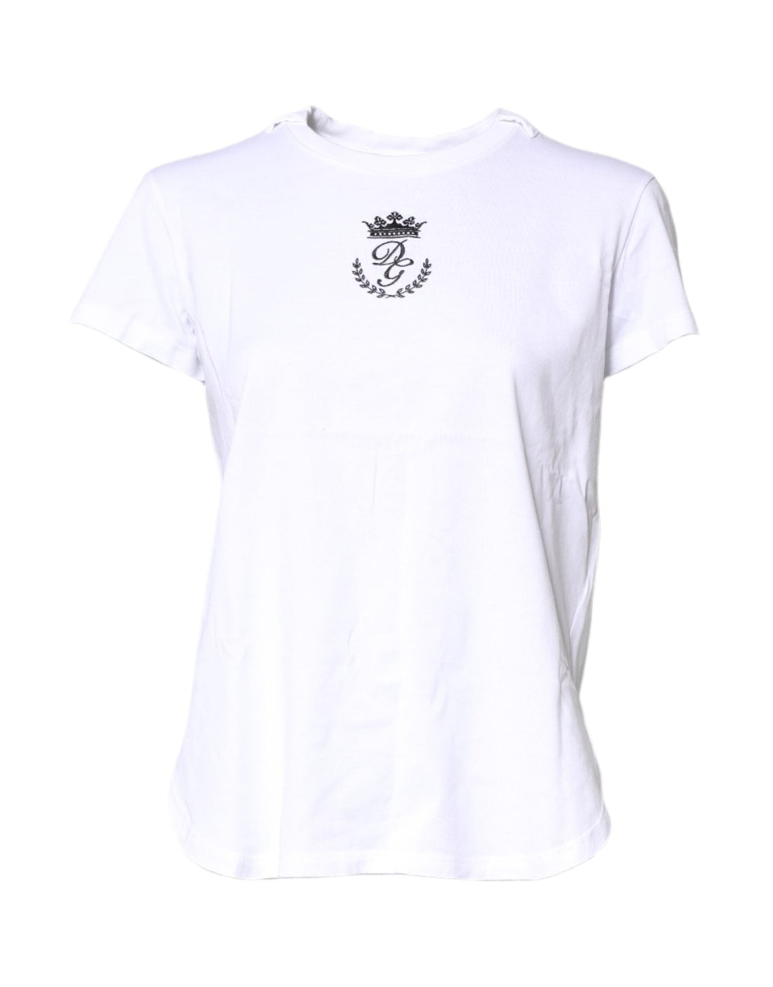Dolce & Gabbana White Logo Crown Cotton Crew Neck T-shirt - RIMODA