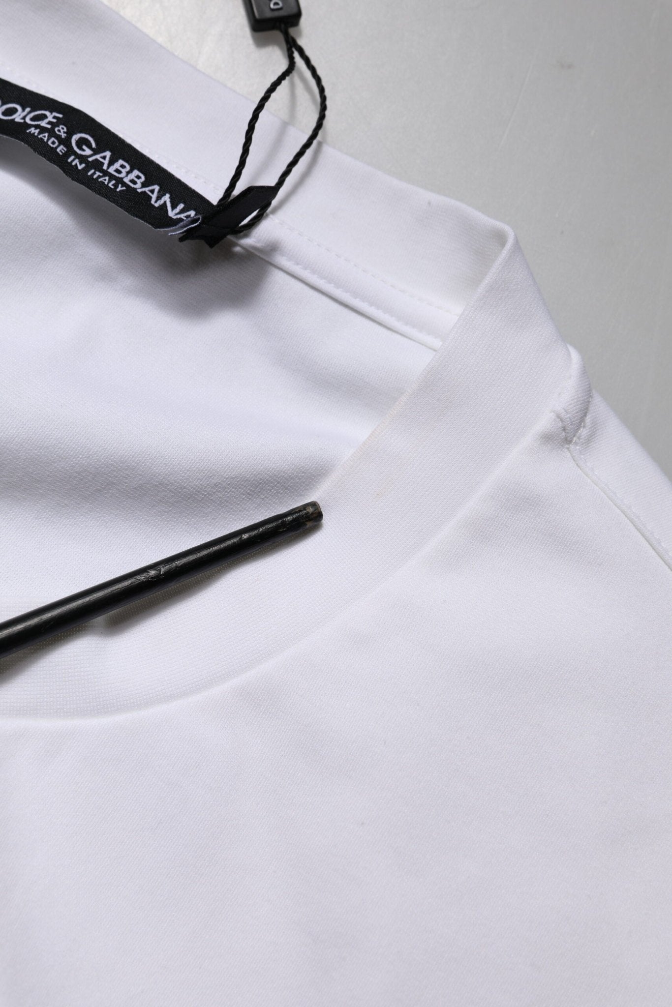 Dolce & Gabbana White Logo Embellish Short Sleeves T-shirt - RIMODA