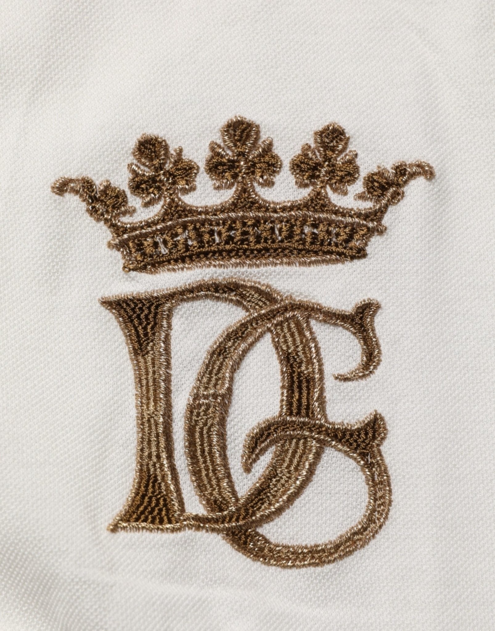 Dolce & Gabbana White Logo Embroidery Cotton Polo T-shirt - RIMODA