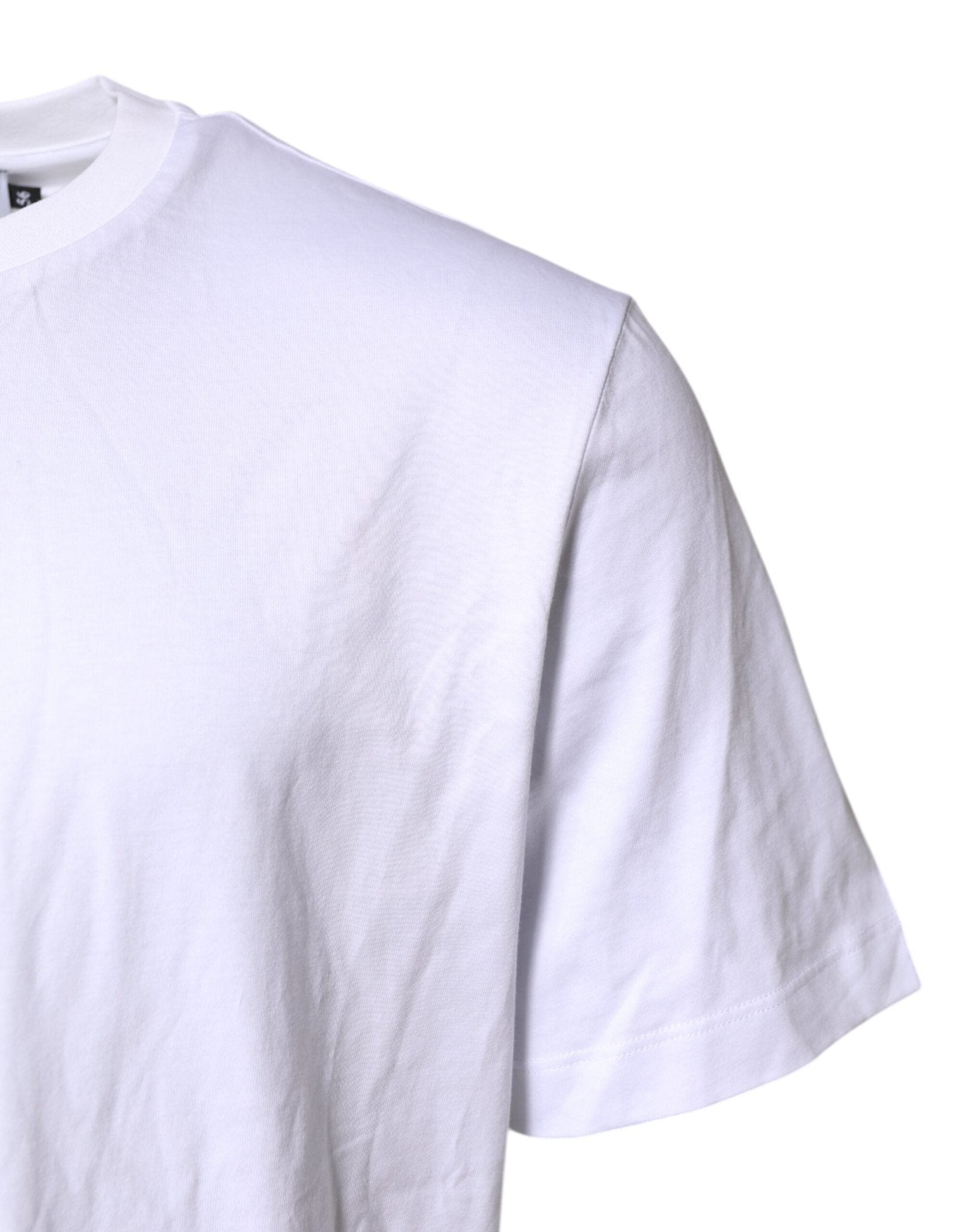 Dolce & Gabbana White Logo Embroidery Crew Neck T-shirt - RIMODA
