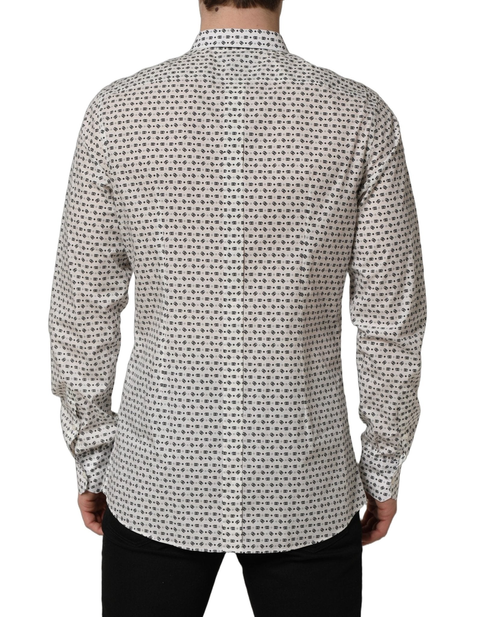 Dolce & Gabbana White Logo GOLD Long Sleeves Dress Shirt - RIMODA