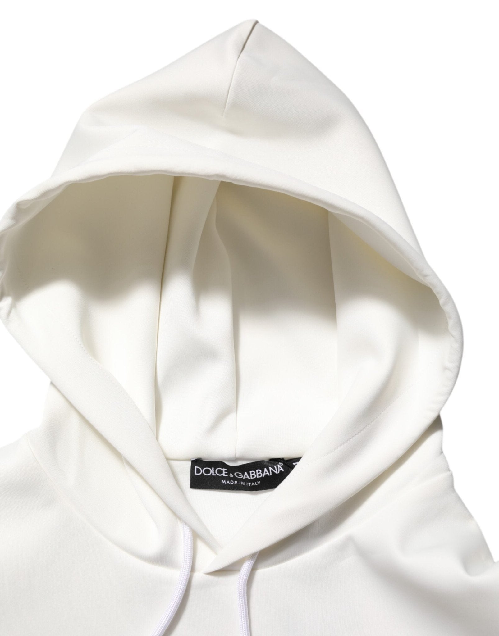 Dolce & Gabbana White Logo Hooded Men Sweatshirt Sweater - RIMODA
