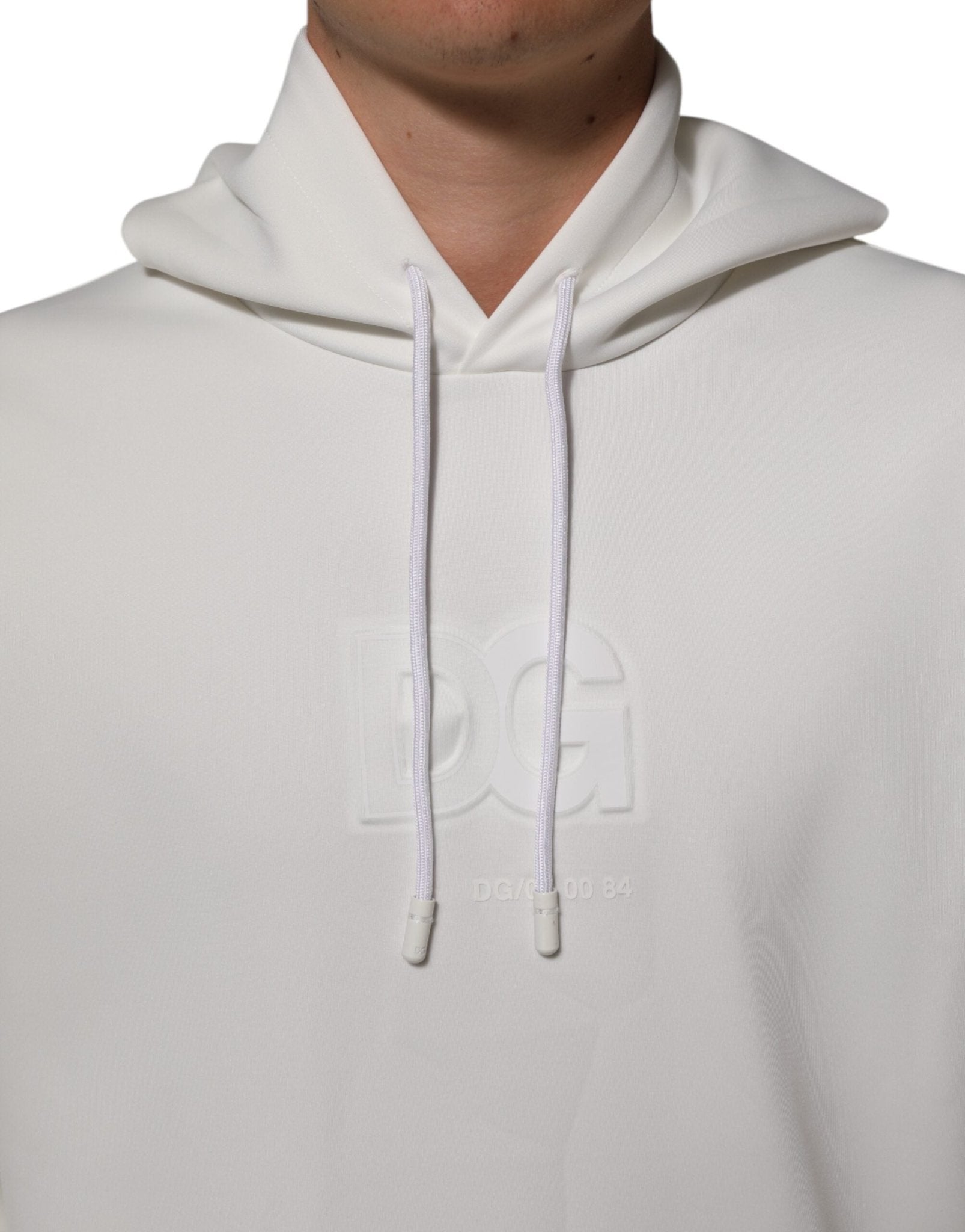 Dolce & Gabbana White Logo Hooded Men Sweatshirt Sweater - RIMODA