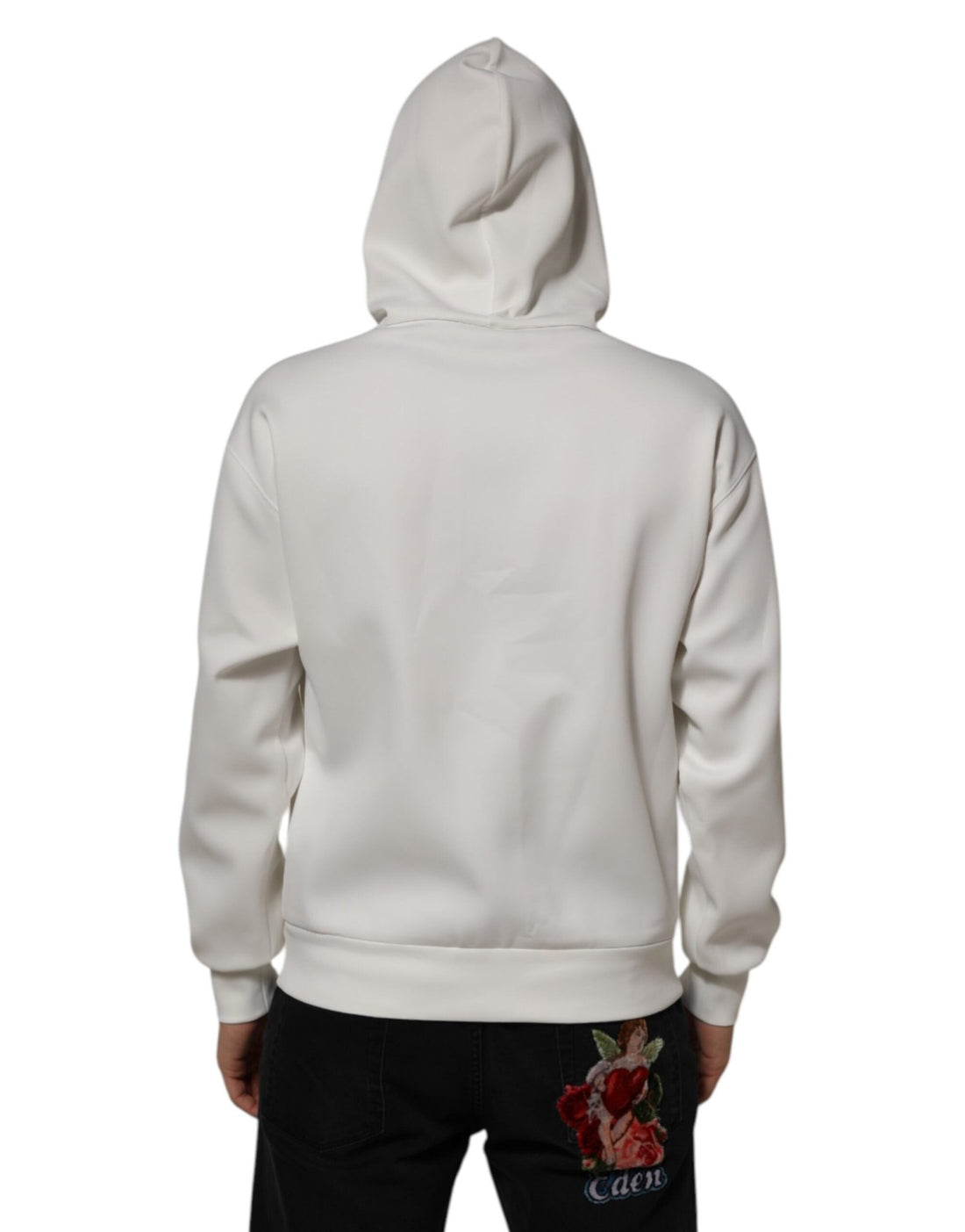 Dolce & Gabbana White Logo Hooded Men Sweatshirt Sweater - RIMODA