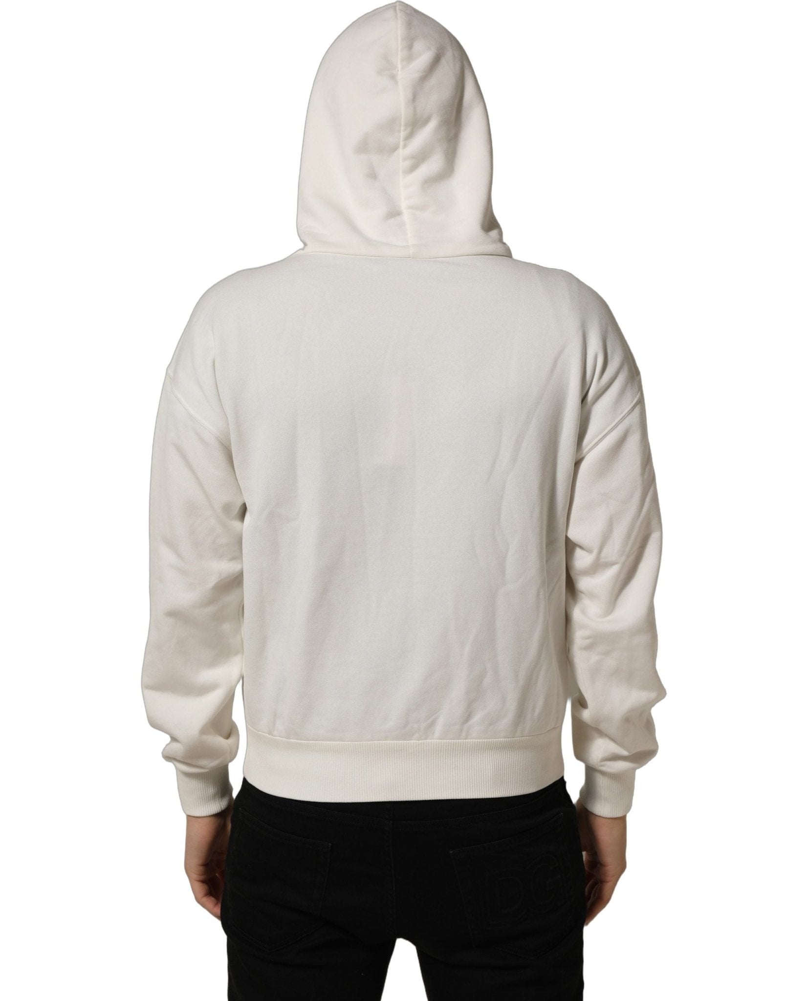 Dolce & Gabbana White Logo Hooded PulloverSweatshirt Sweater - RIMODA