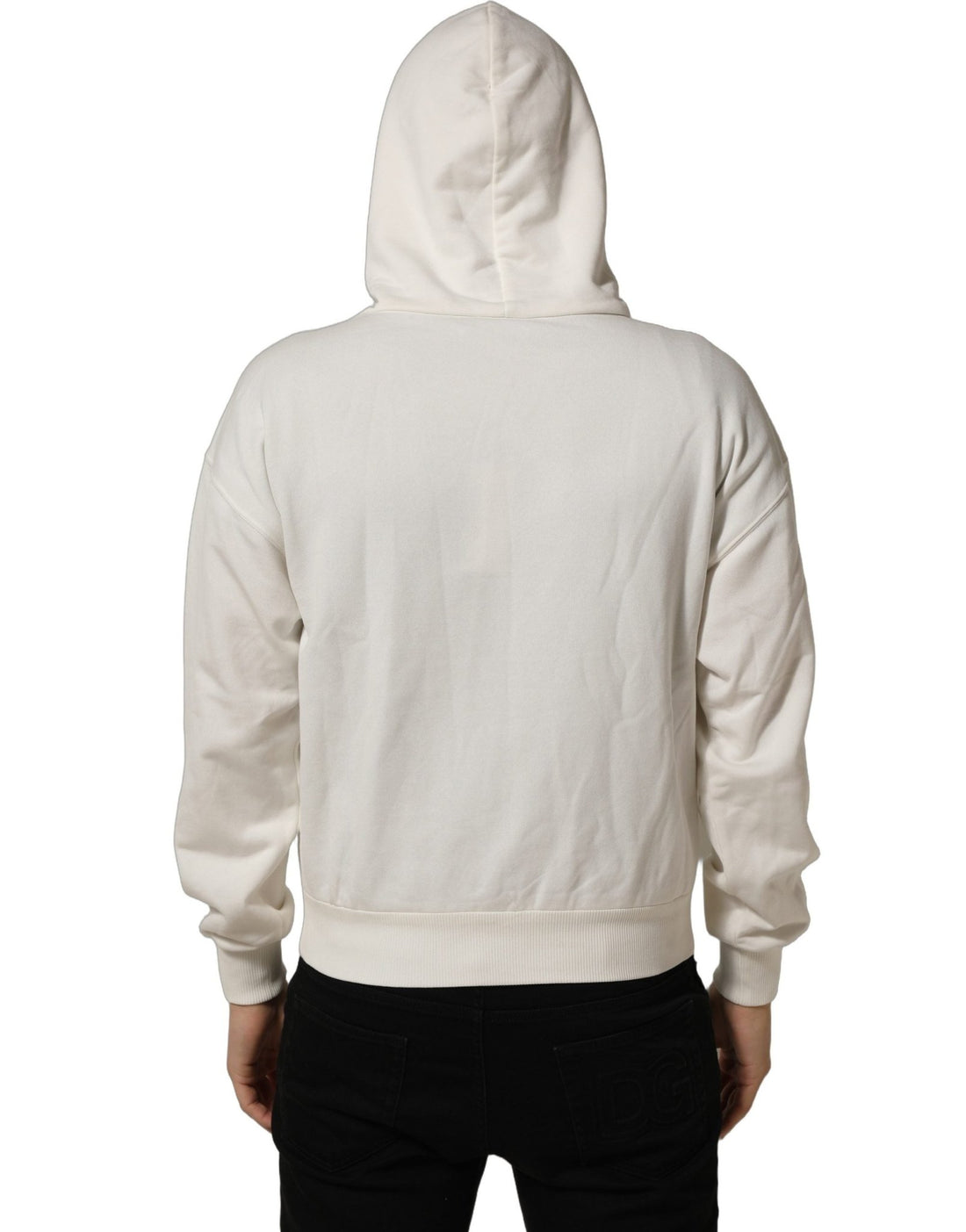Dolce & Gabbana White Logo Hooded PulloverSweatshirt Sweater - RIMODA
