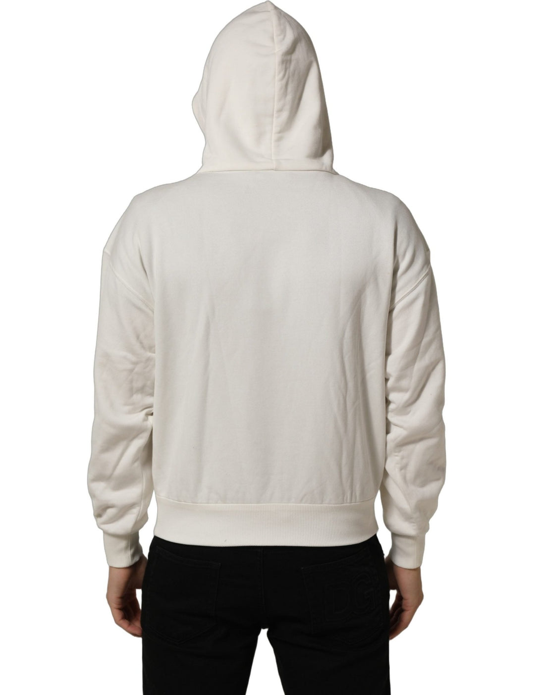 Dolce & Gabbana White Logo Hooded PulloverSweatshirt Sweater - RIMODA