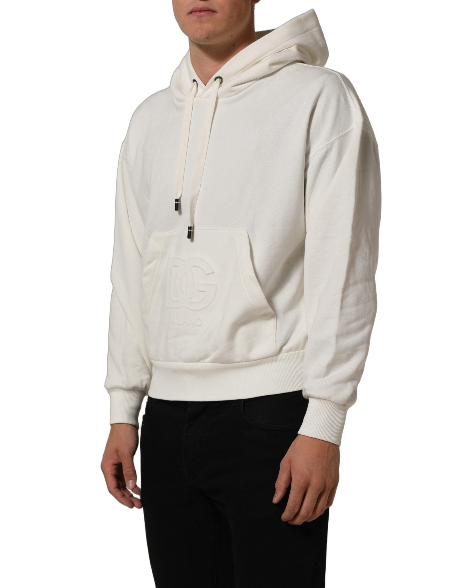 Dolce & Gabbana White Logo Hooded PulloverSweatshirt Sweater - RIMODA