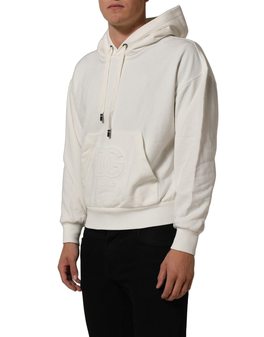 Dolce & Gabbana White Logo Hooded PulloverSweatshirt Sweater - RIMODA