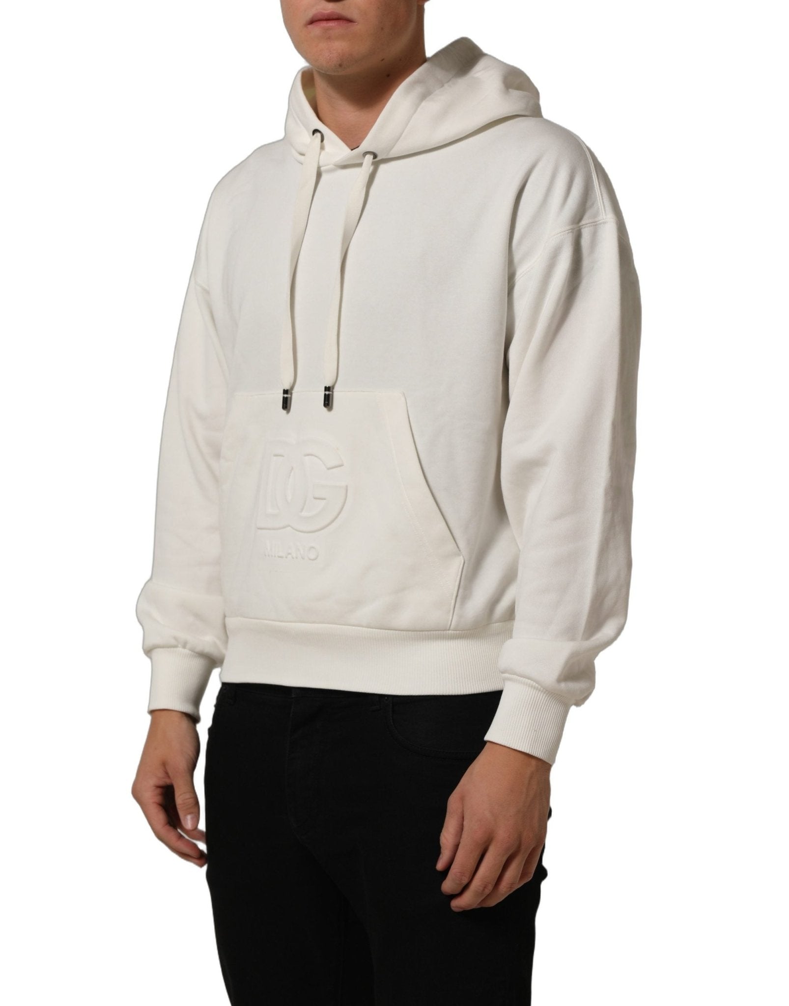 Dolce & Gabbana White Logo Hooded PulloverSweatshirt Sweater - RIMODA