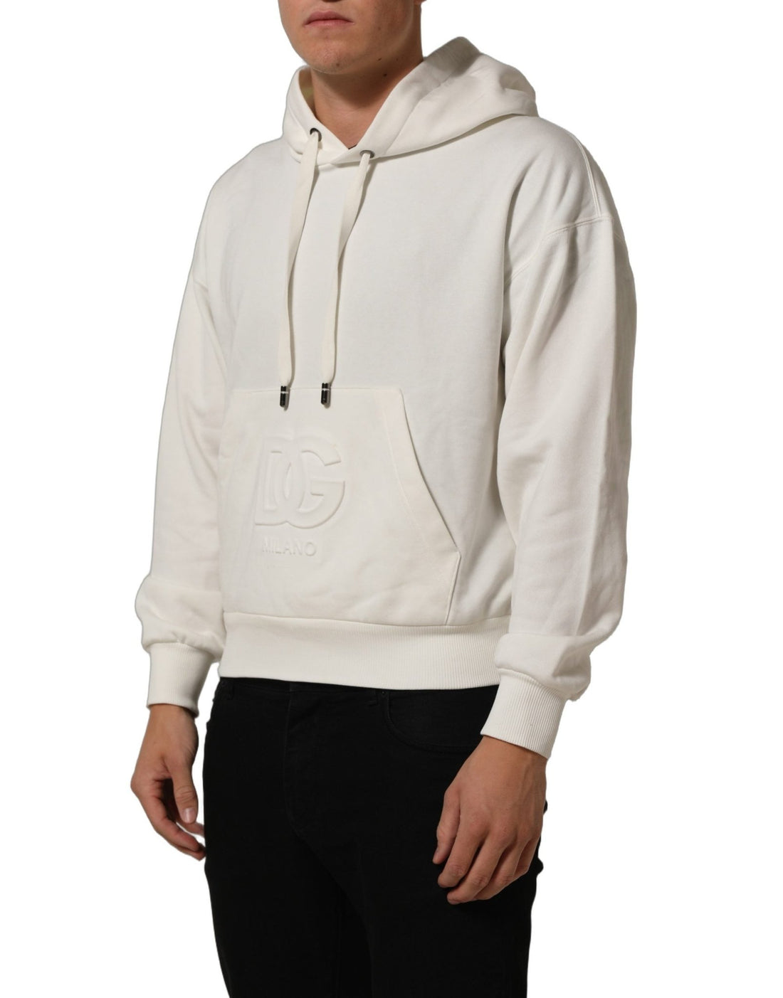 Dolce & Gabbana White Logo Hooded PulloverSweatshirt Sweater - RIMODA