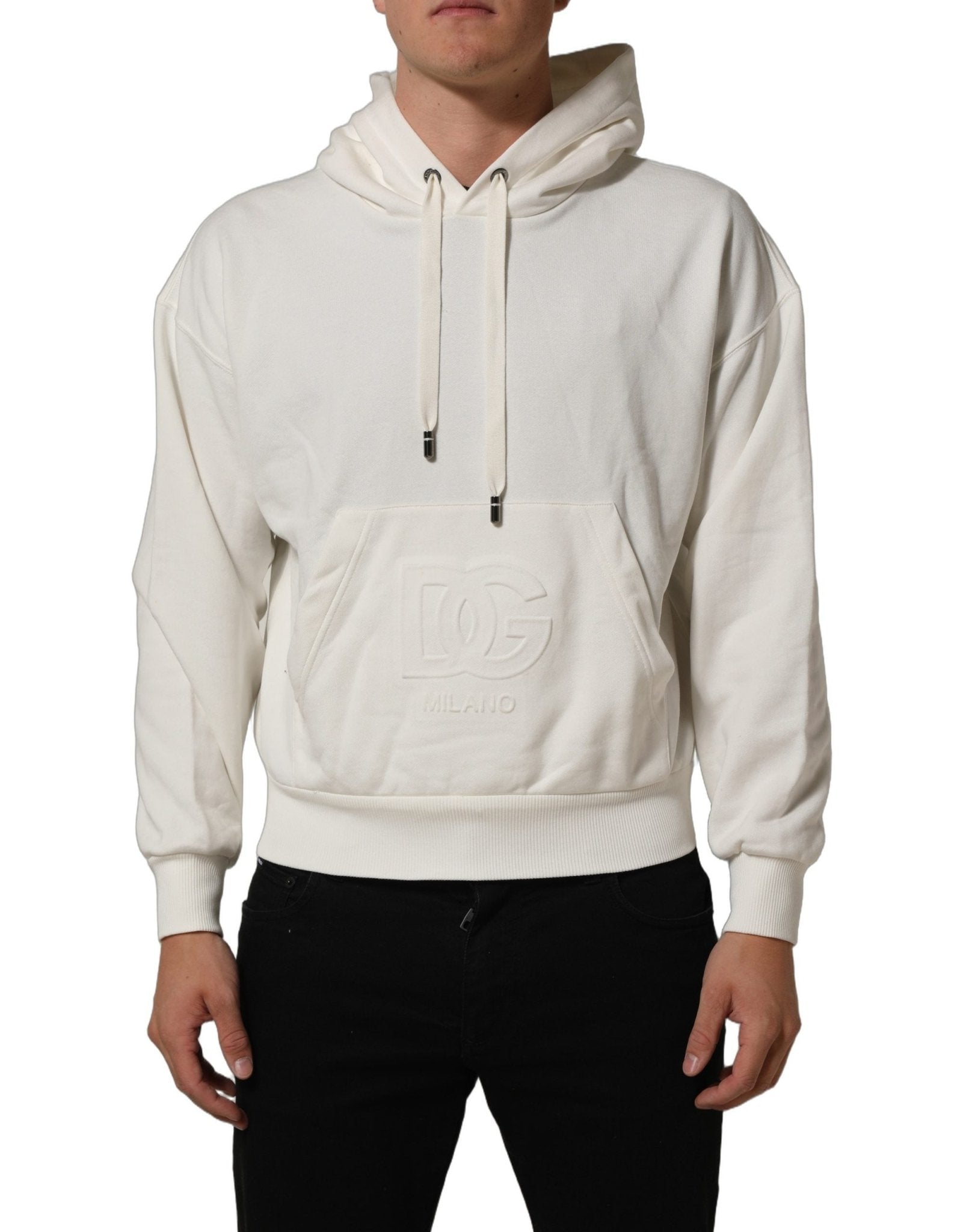 Dolce & Gabbana White Logo Hooded PulloverSweatshirt Sweater - RIMODA