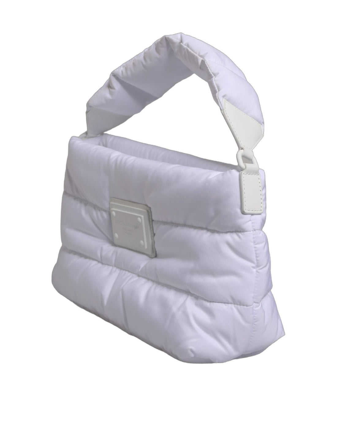 Dolce & Gabbana White Logo Plaque Polyester Quilted Shoulder Borse Bag - RIMODA