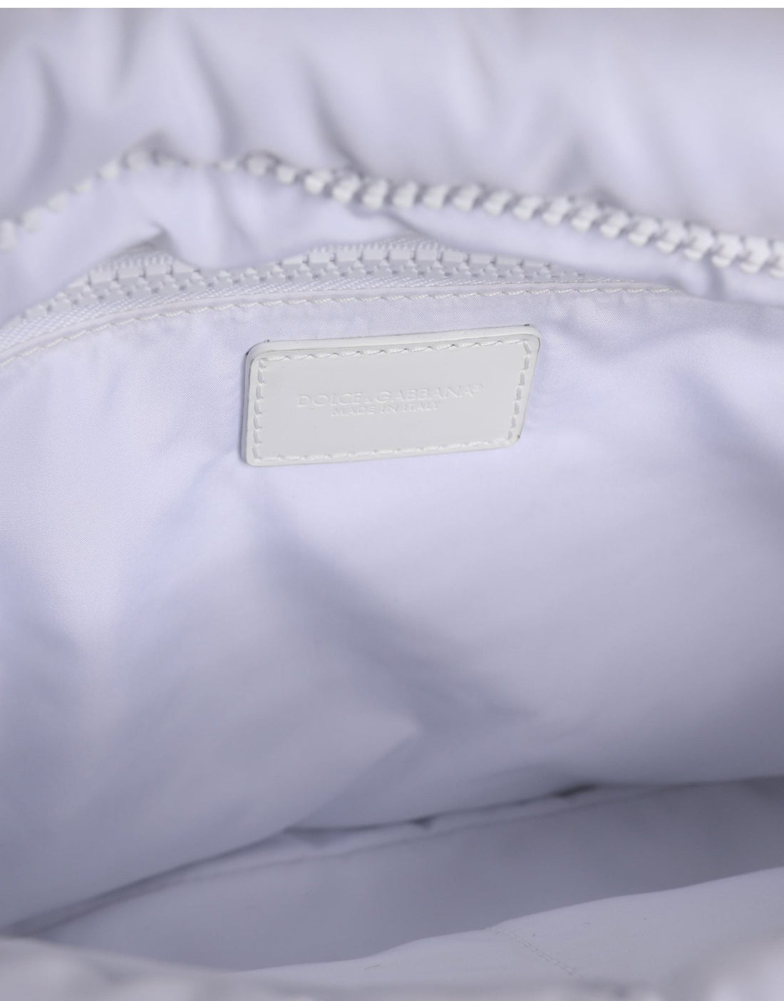 Dolce & Gabbana White Logo Plaque Polyester Quilted Shoulder Borse Bag - RIMODA