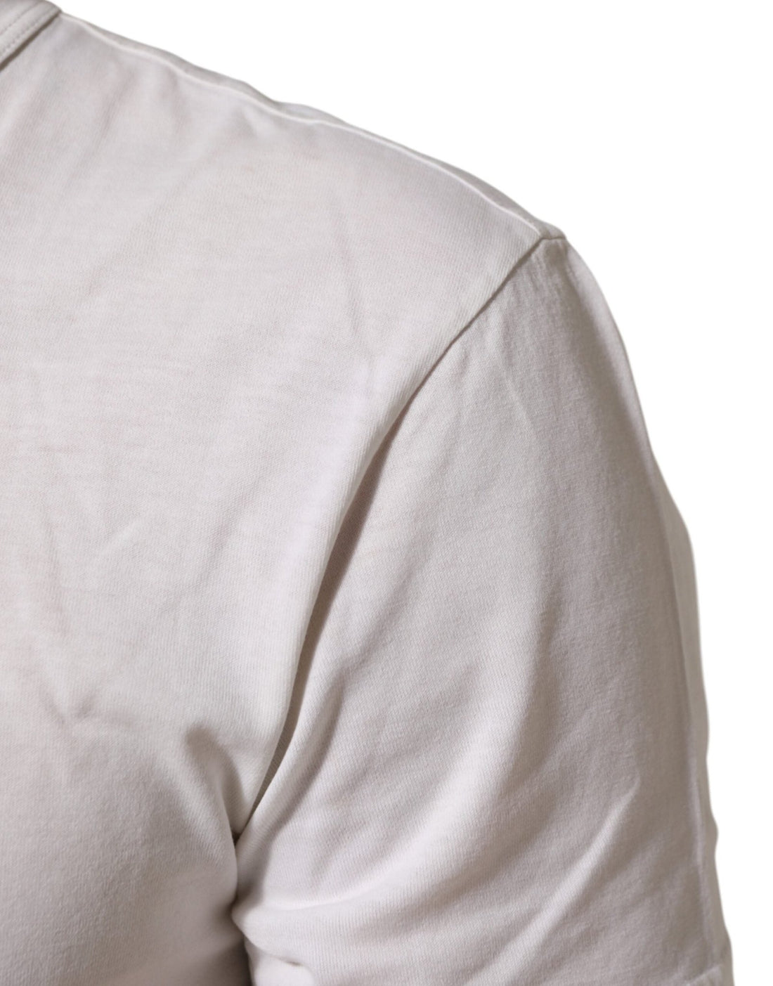 Dolce & Gabbana White Logo Print Cotton Crew Neck Men T-shirt - RIMODA