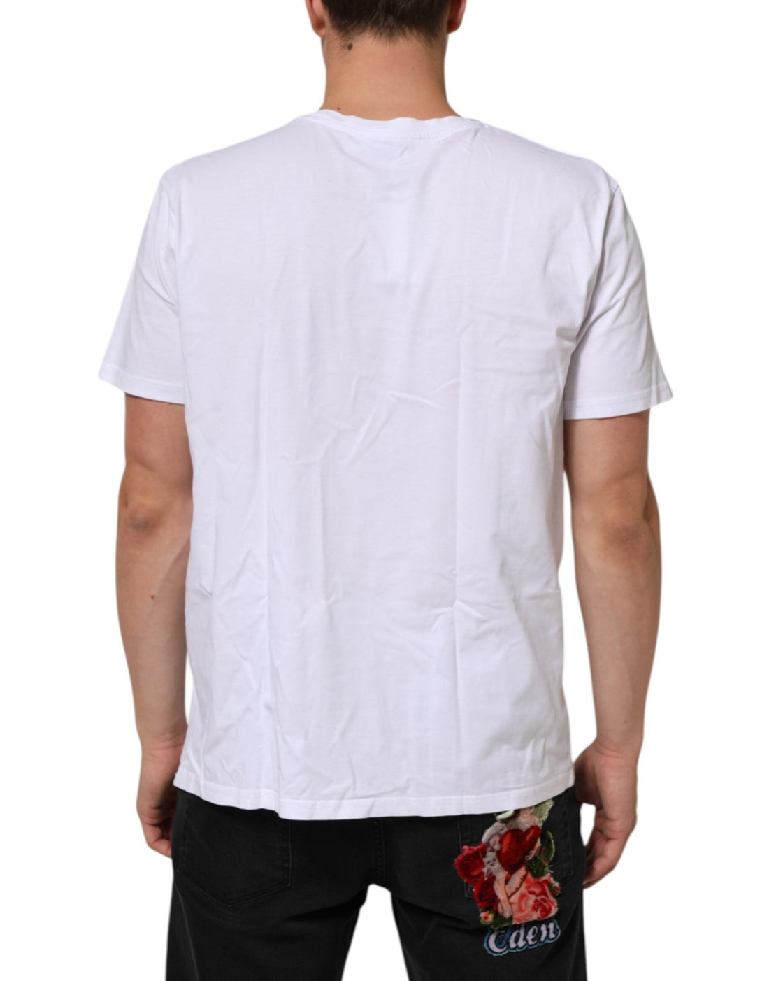 Dolce & Gabbana White Logo Print Cotton Crew Neck T-shirt - RIMODA