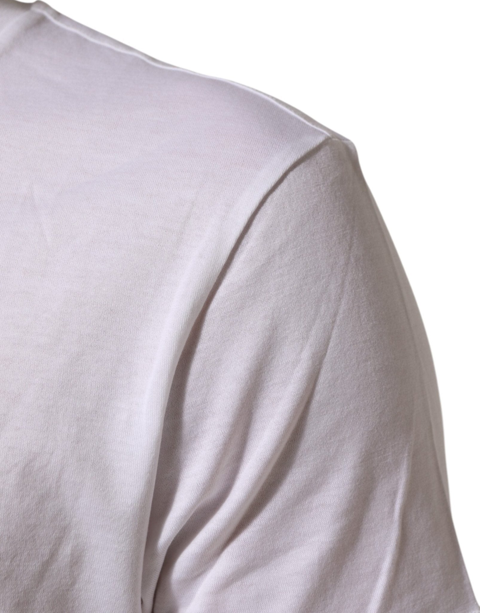 Dolce & Gabbana White Logo Print Cotton Crew Neck T-shirt - RIMODA