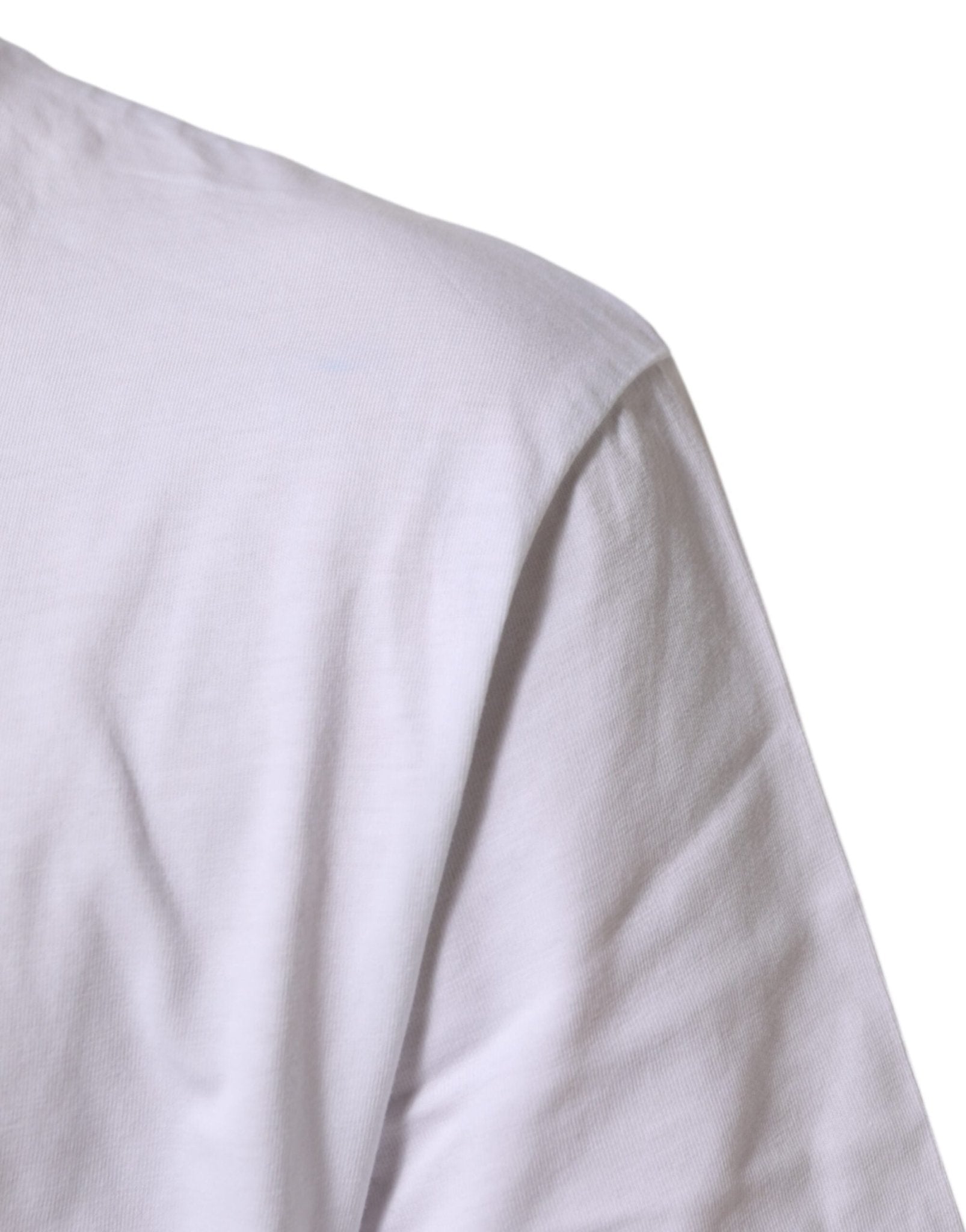 Dolce & Gabbana White Logo Print Cotton Crew Neck T-shirt - RIMODA