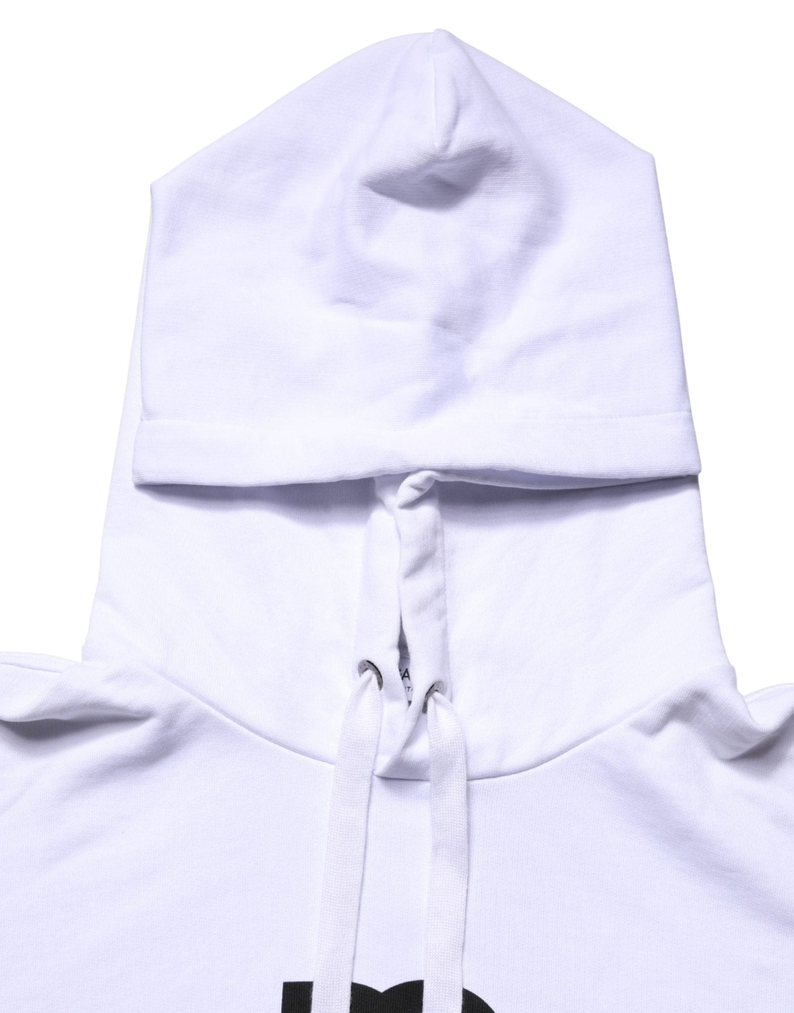 Dolce & Gabbana White Logo Print Cotton Hooded Sweatshirt Sweater - RIMODA