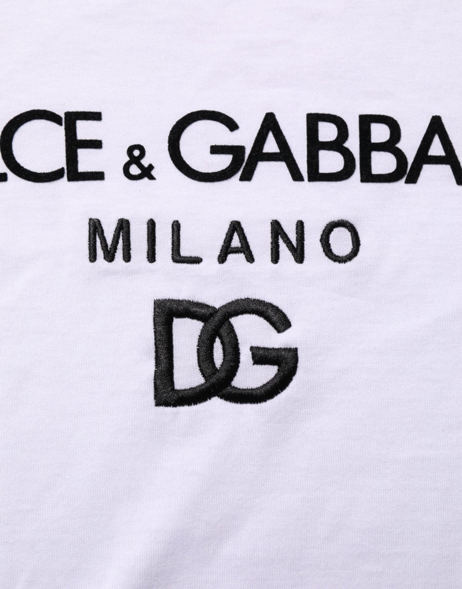 Dolce & Gabbana White Logo Print Cotton Men Crew Neck T-shirt - RIMODA