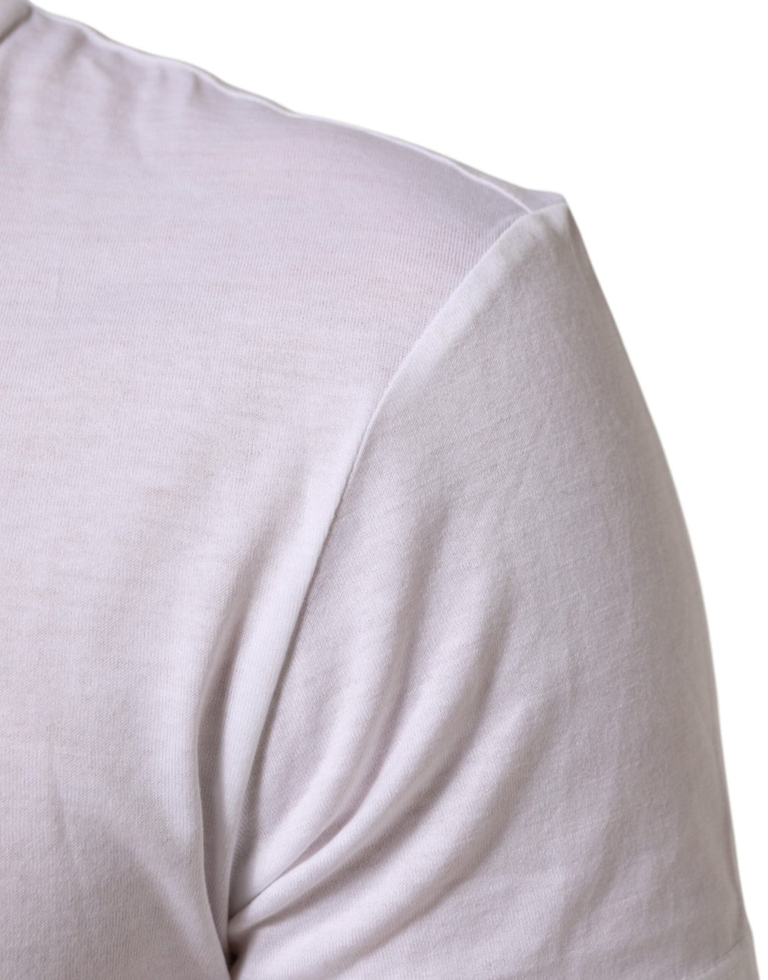 Dolce & Gabbana White Logo Print Cotton Men Crew Neck T-shirt - RIMODA