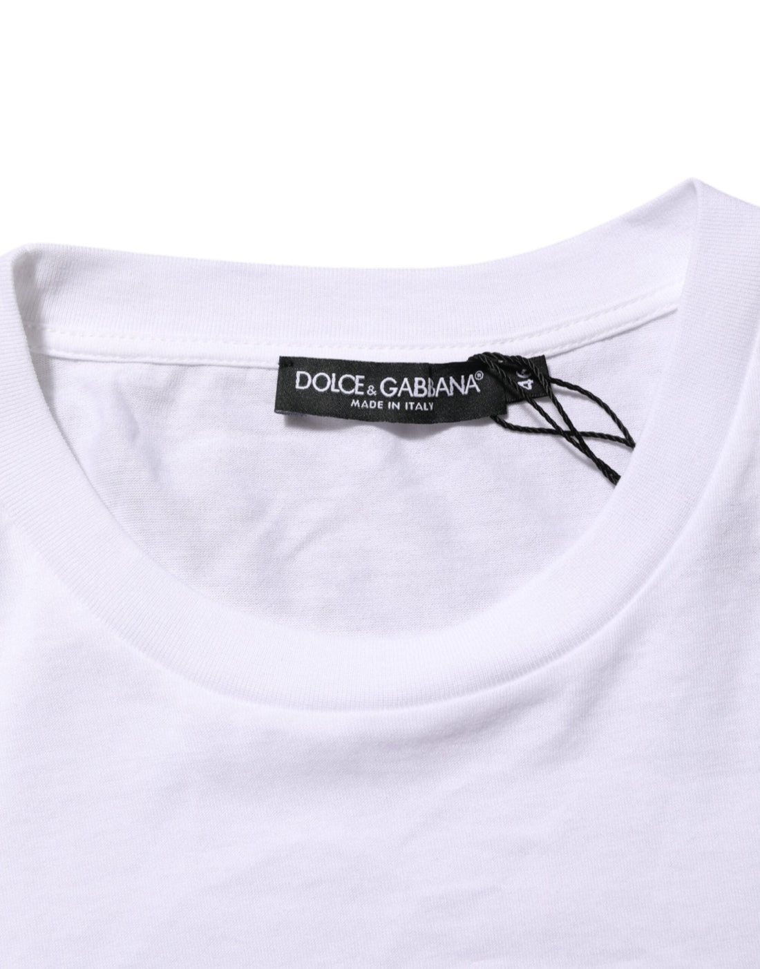 Dolce & Gabbana White Logo Print Cotton Men Crew Neck T-shirt - RIMODA