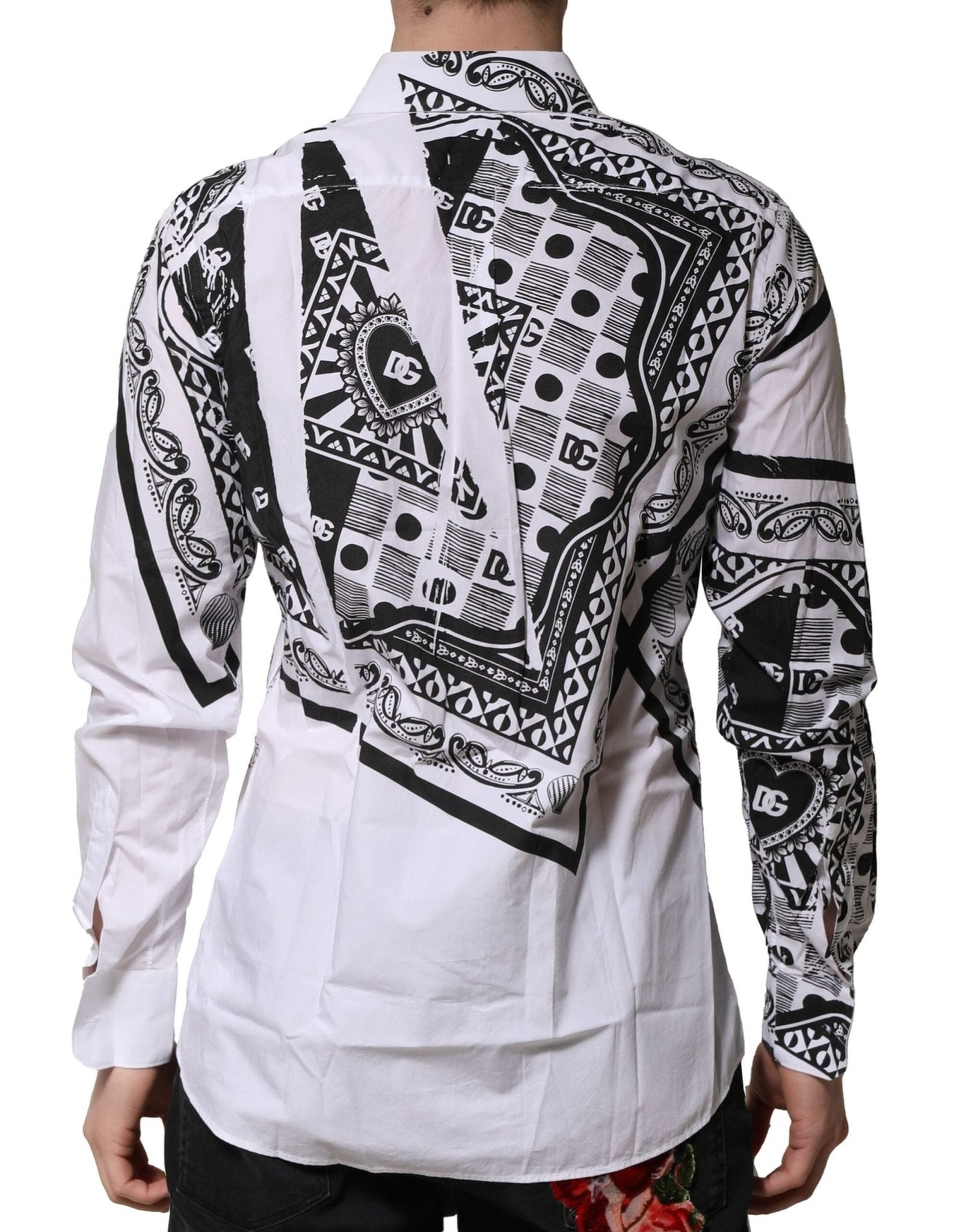 Dolce & Gabbana White MARTINI Bandana Print Formal Shirt - RIMODA