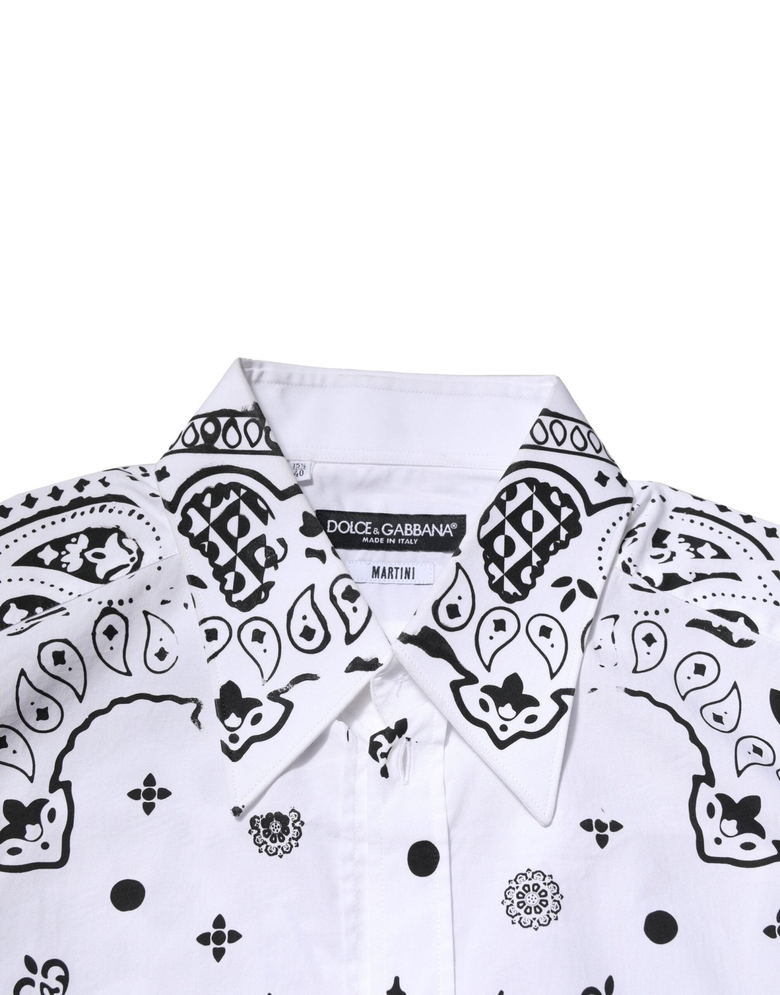 Dolce & Gabbana White MARTINI Bandana Print Formal Shirt - RIMODA