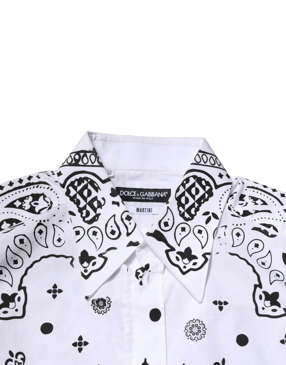 Dolce & Gabbana White MARTINI Bandana Print Formal Shirt - RIMODA
