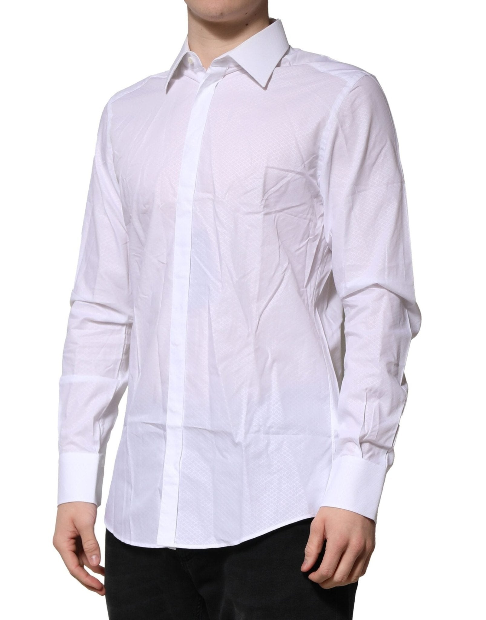Dolce & Gabbana White MARTINI Cotton Men Dress Formal Shirt - RIMODA